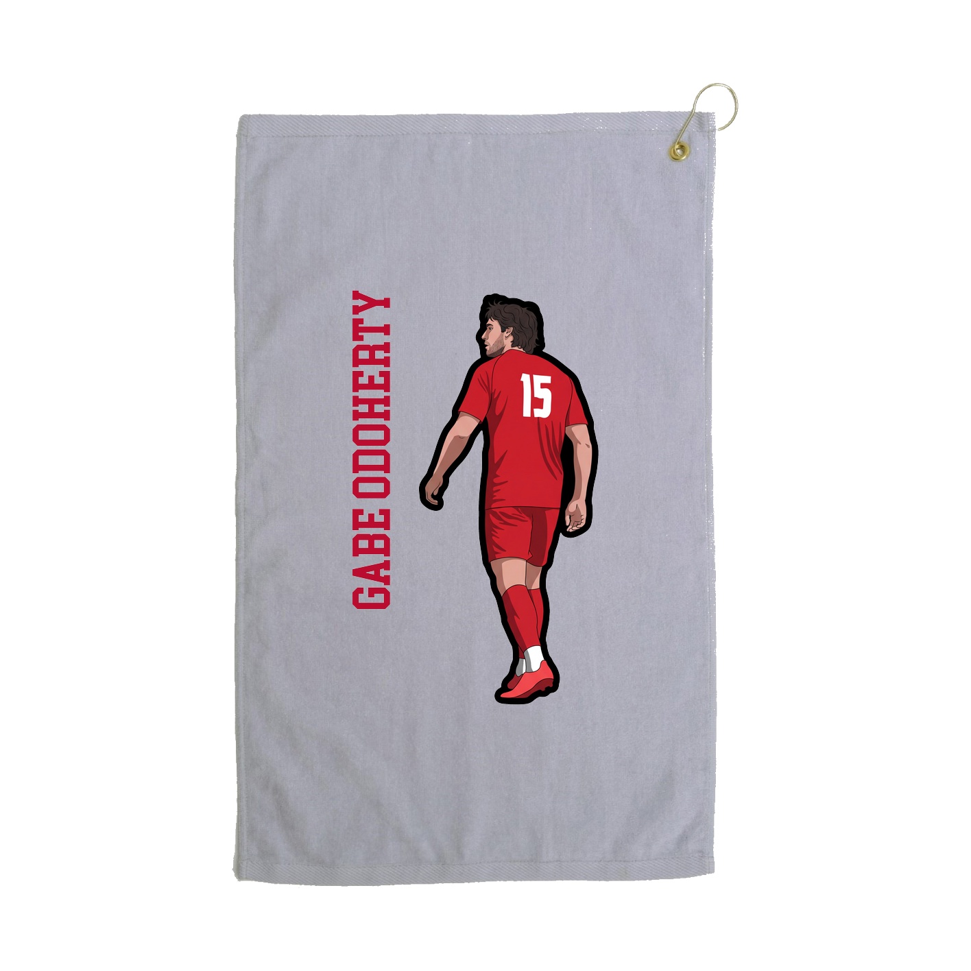 Golf Towel — Name Vertical in Grey