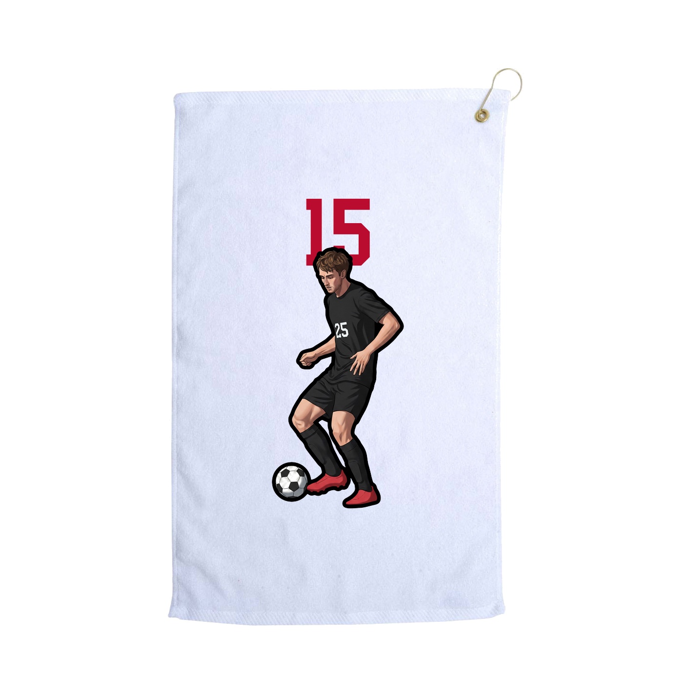 Golf Towel — Number Top in White