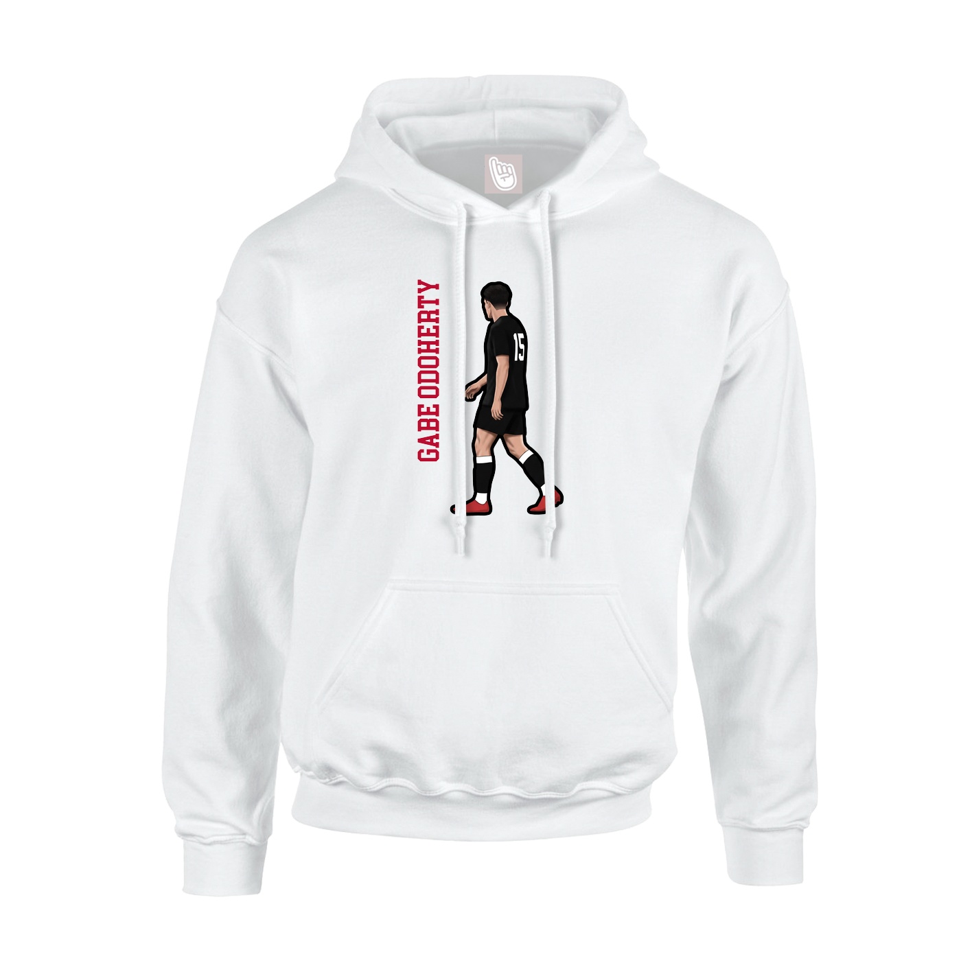 Youth Hoodie — Name Vertical in White