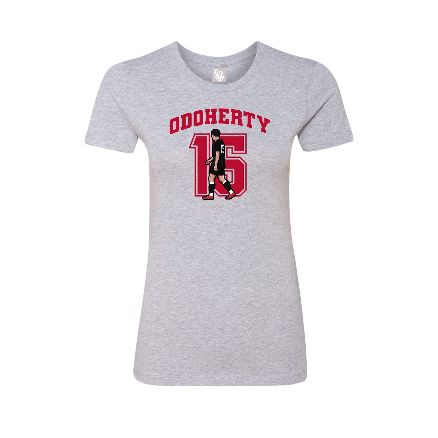 Fitted Women's Tee — Number in Grey
