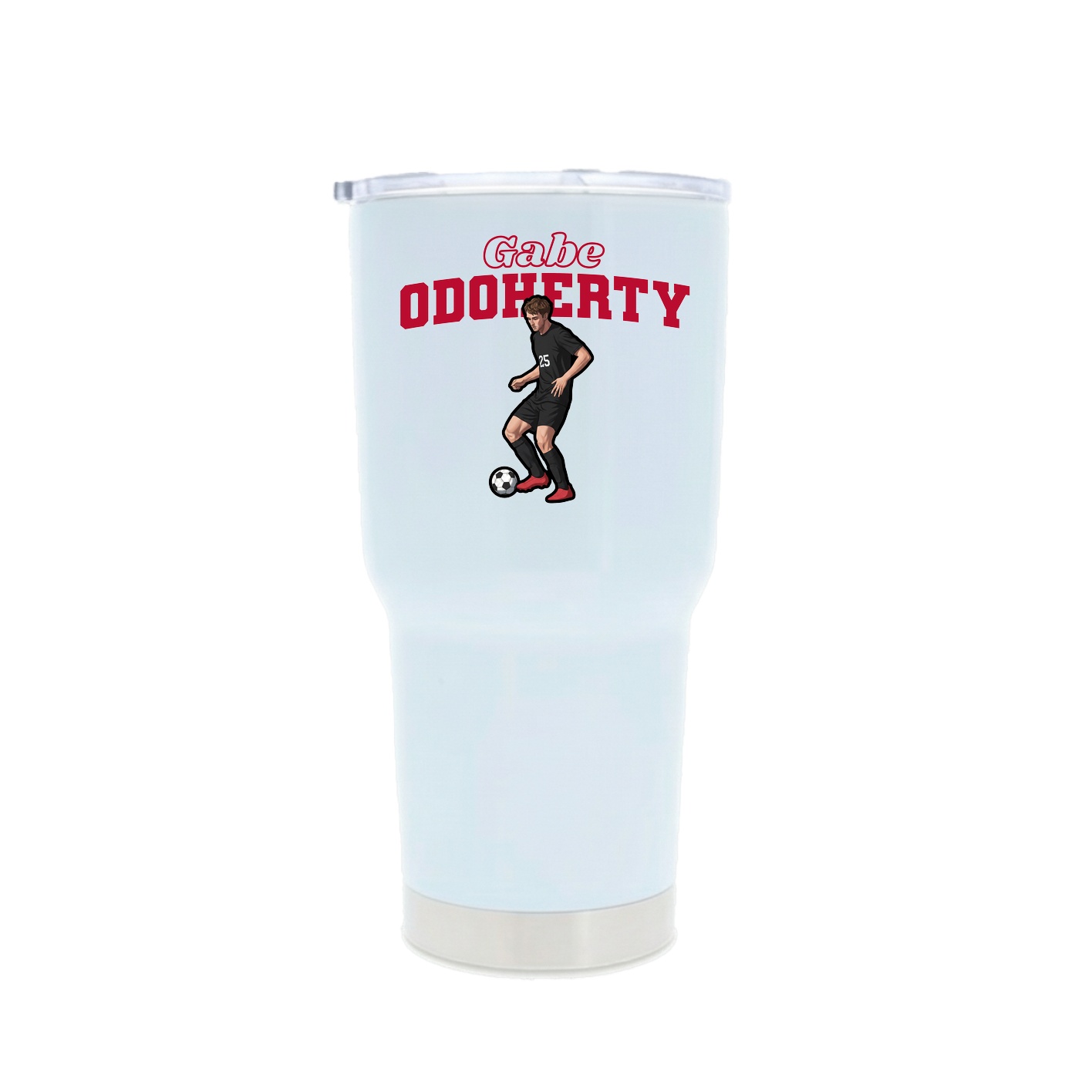 30oz Stainless Steel Tumbler — Name Arch in White