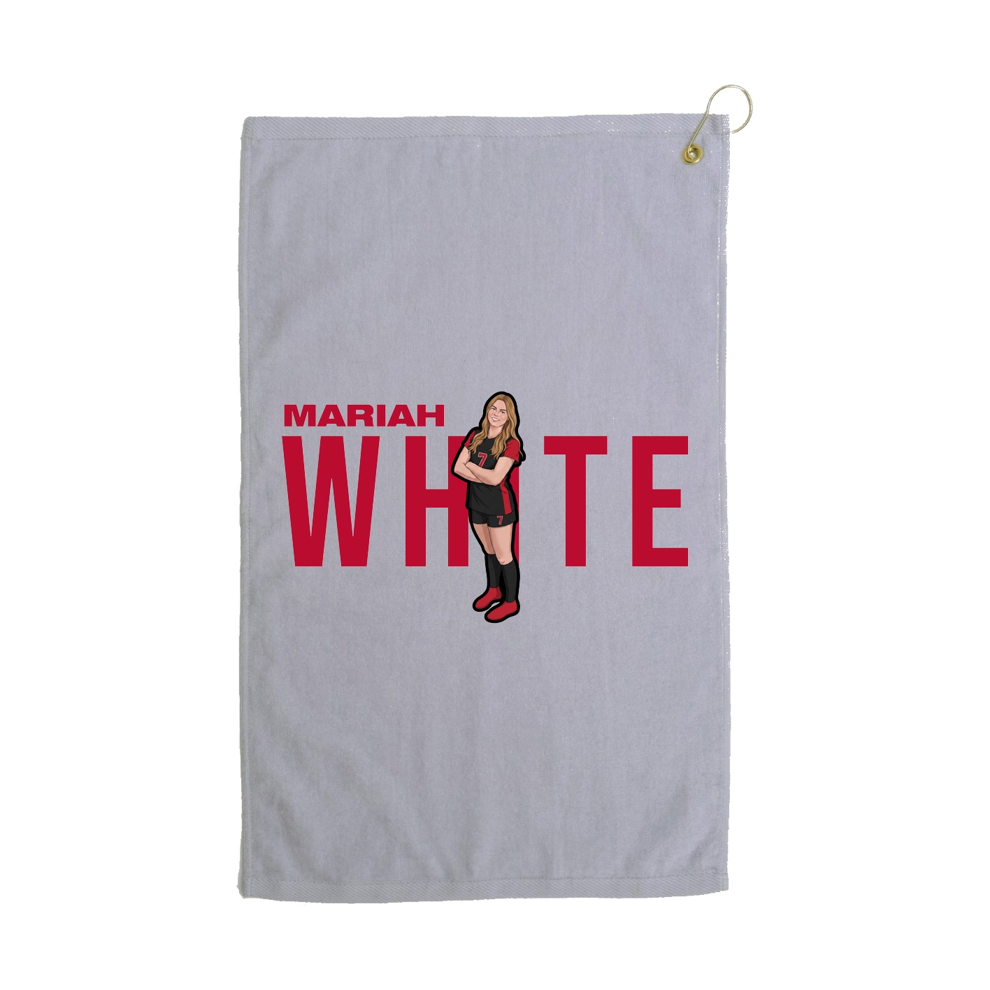 Golf Towel — Player Name in Grey