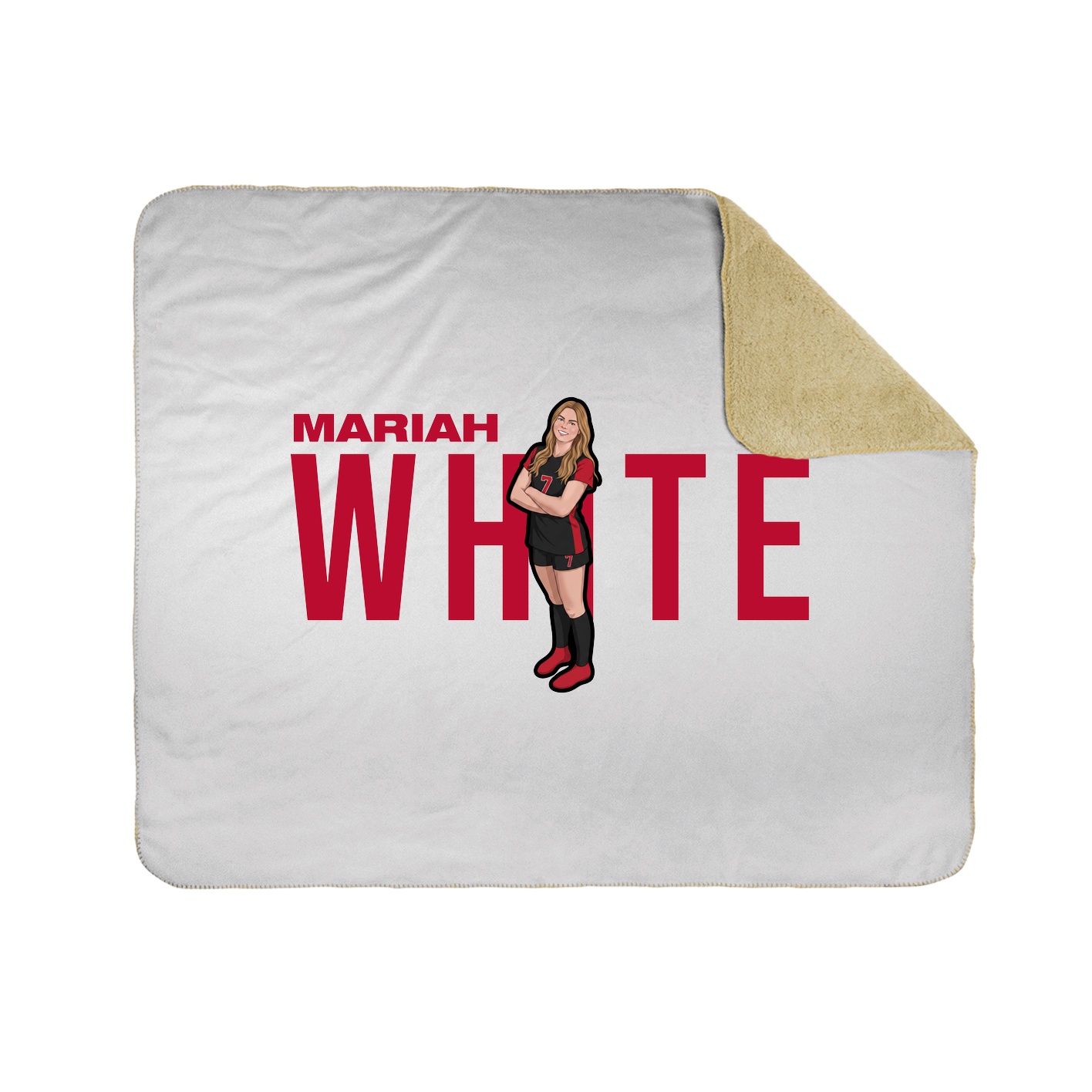 Throw Blanket — Player Name in White