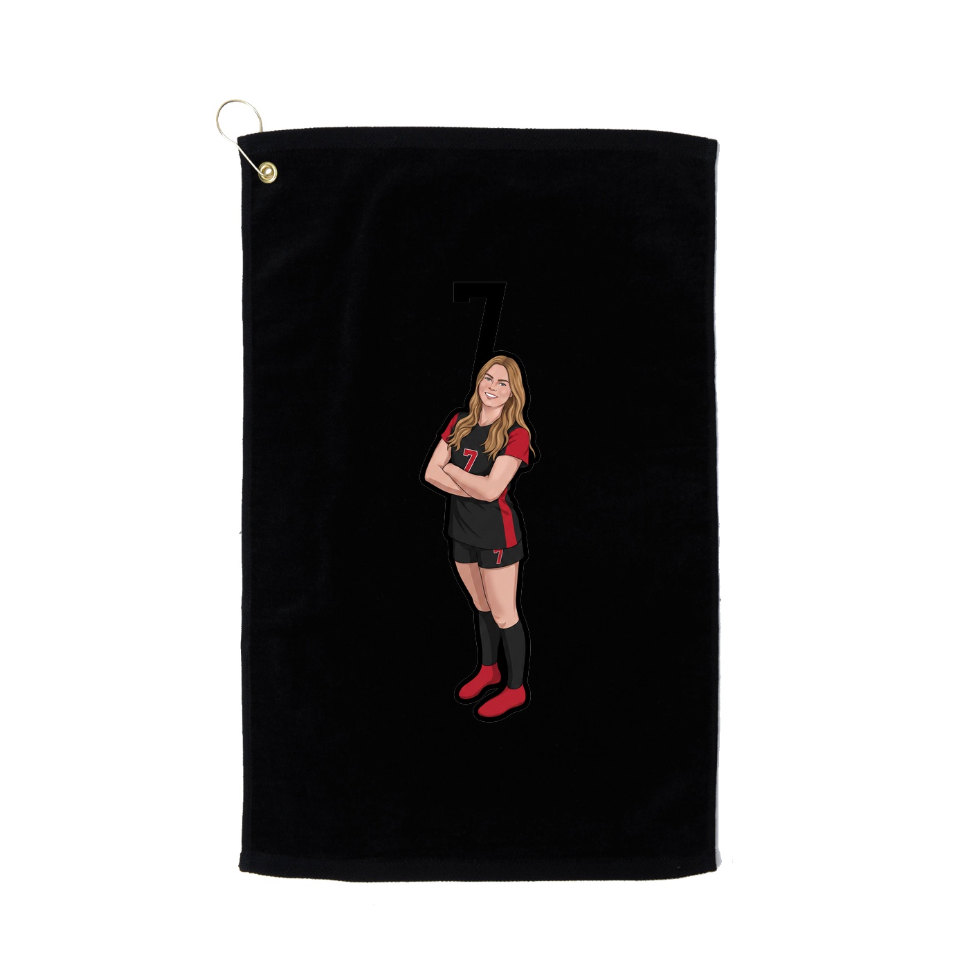 Golf Towel — Number Top in Black