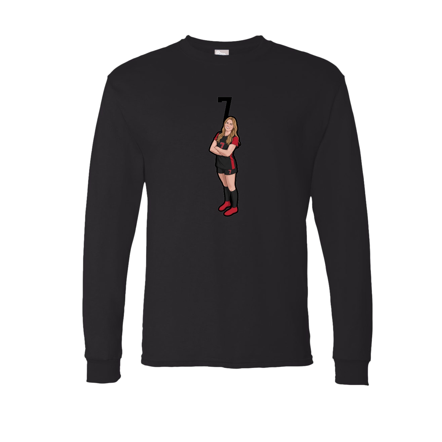 Long Sleeve Tee — Number Top in Black