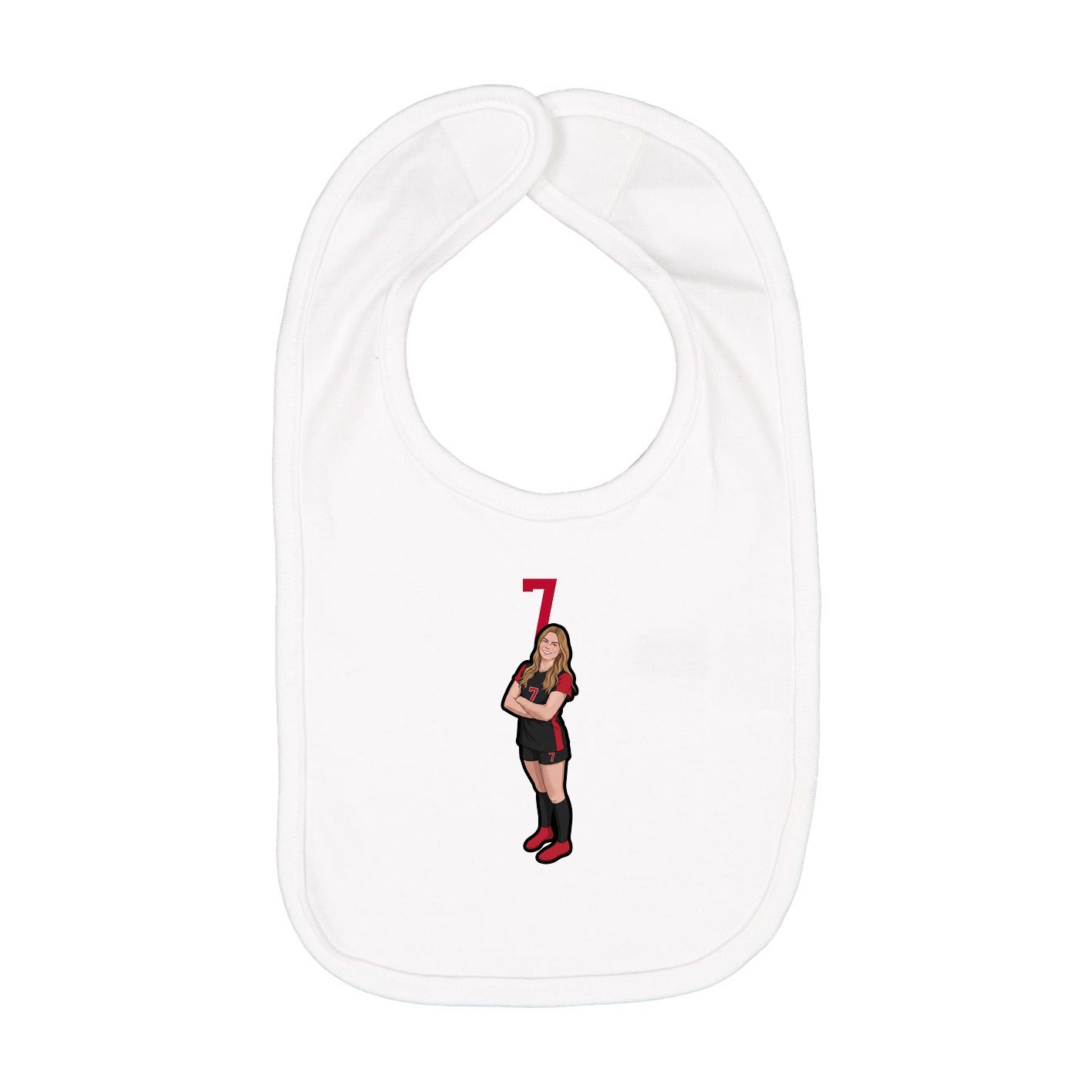 Infant Bib — Number Top in White