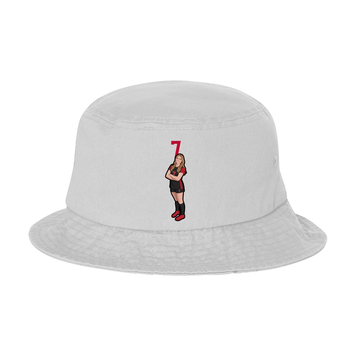 Bucket Cap — Number Top in White