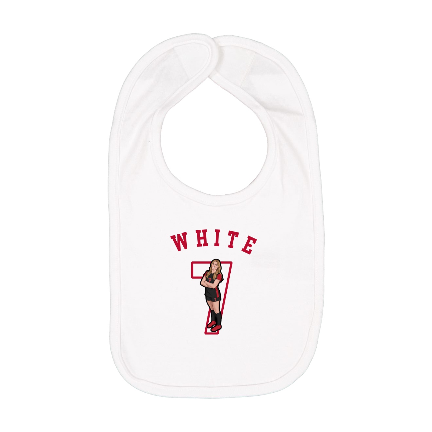 Infant Bib — Shirsey Arch in White