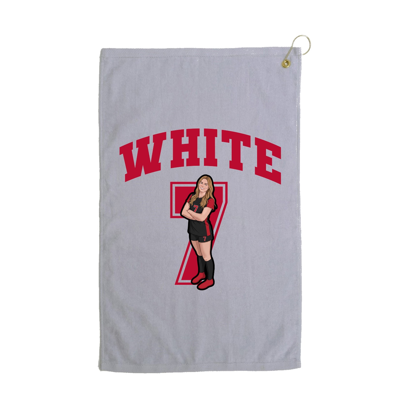 Golf Towel — Number in Grey