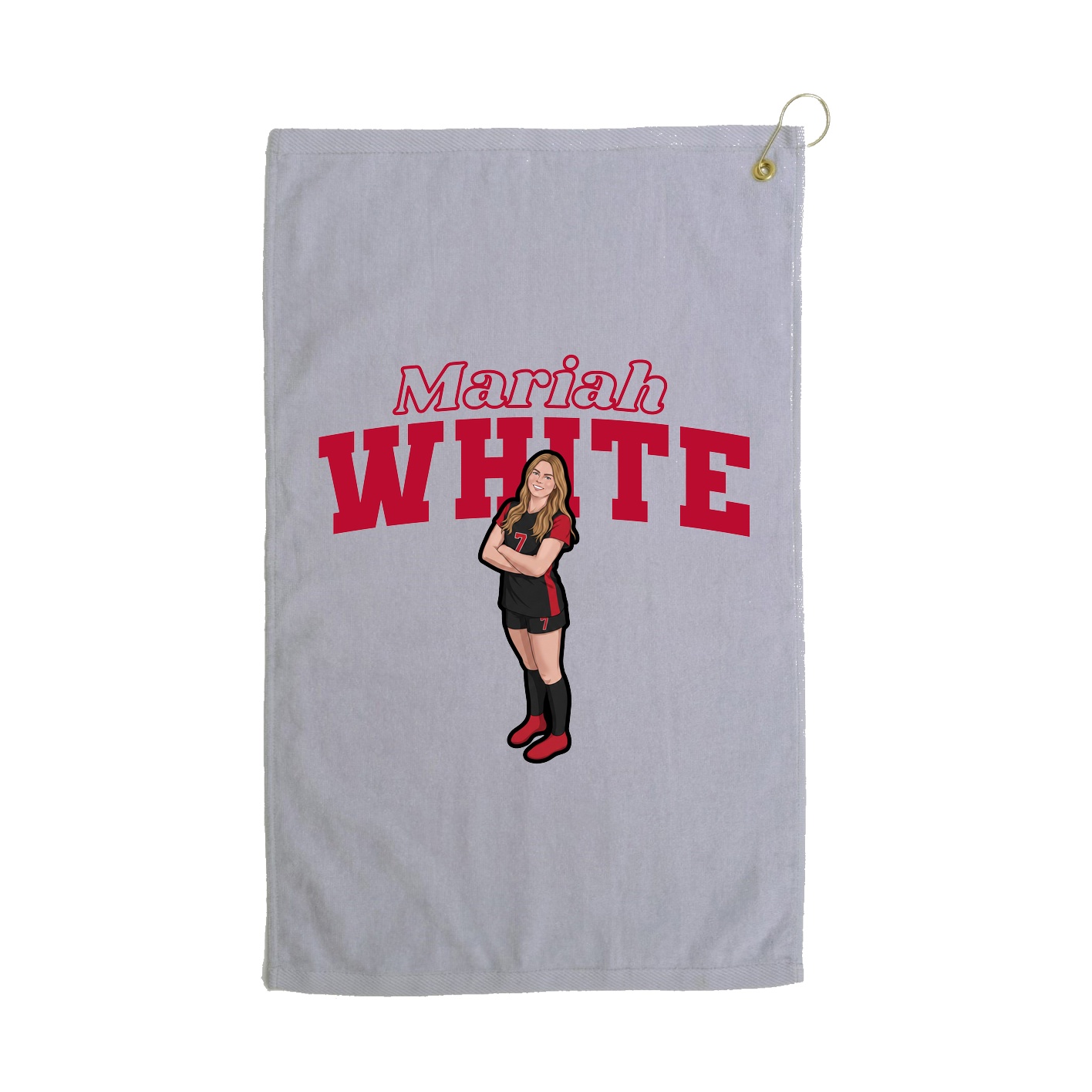 Golf Towel — Name Arch in Grey