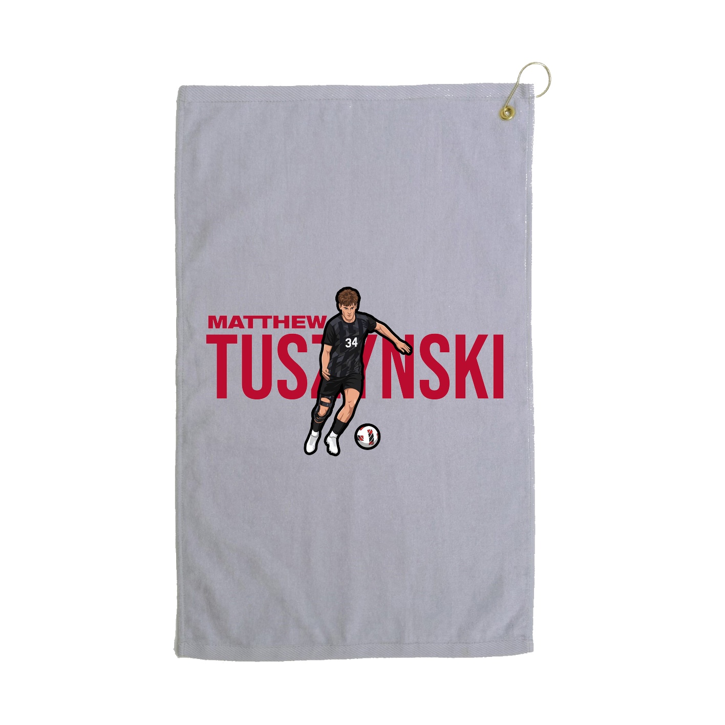 Golf Towel — Player Name in Grey