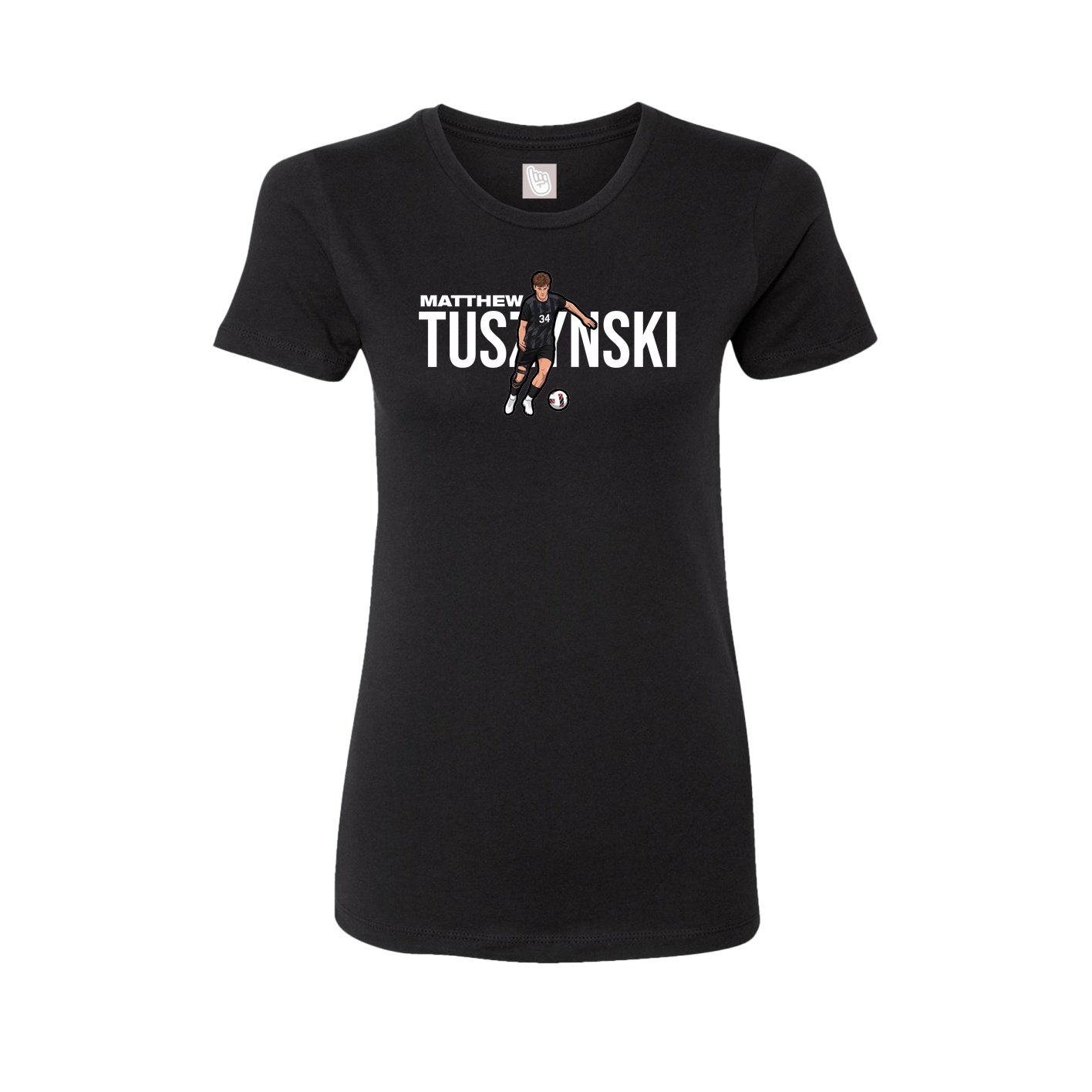 Fitted Women's Tee — Player Name in Black