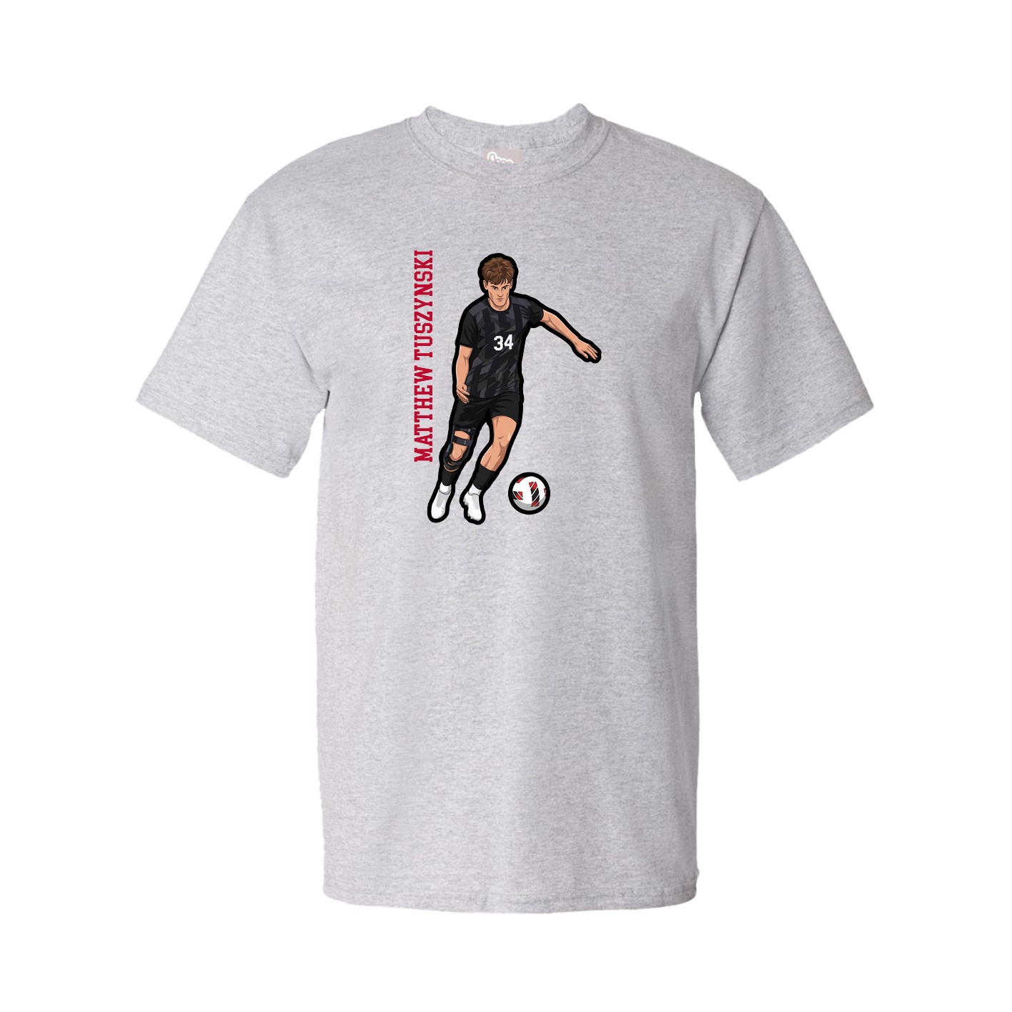 Tee — Name Vertical in Grey