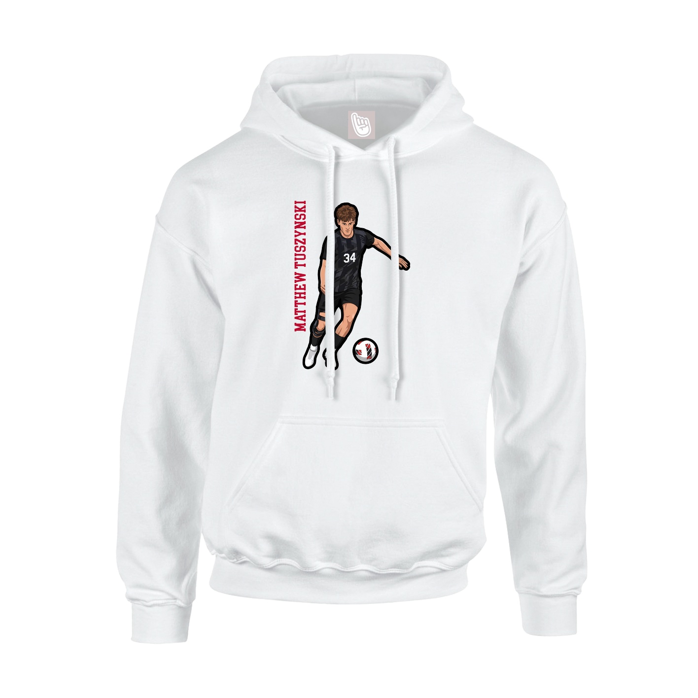Hoodie — Name Vertical in White
