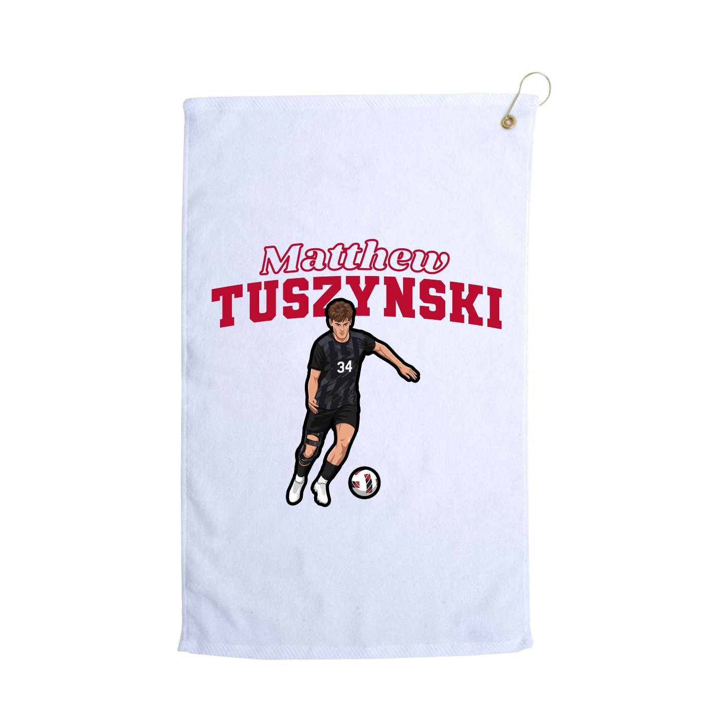 Golf Towel — Name Arch in White