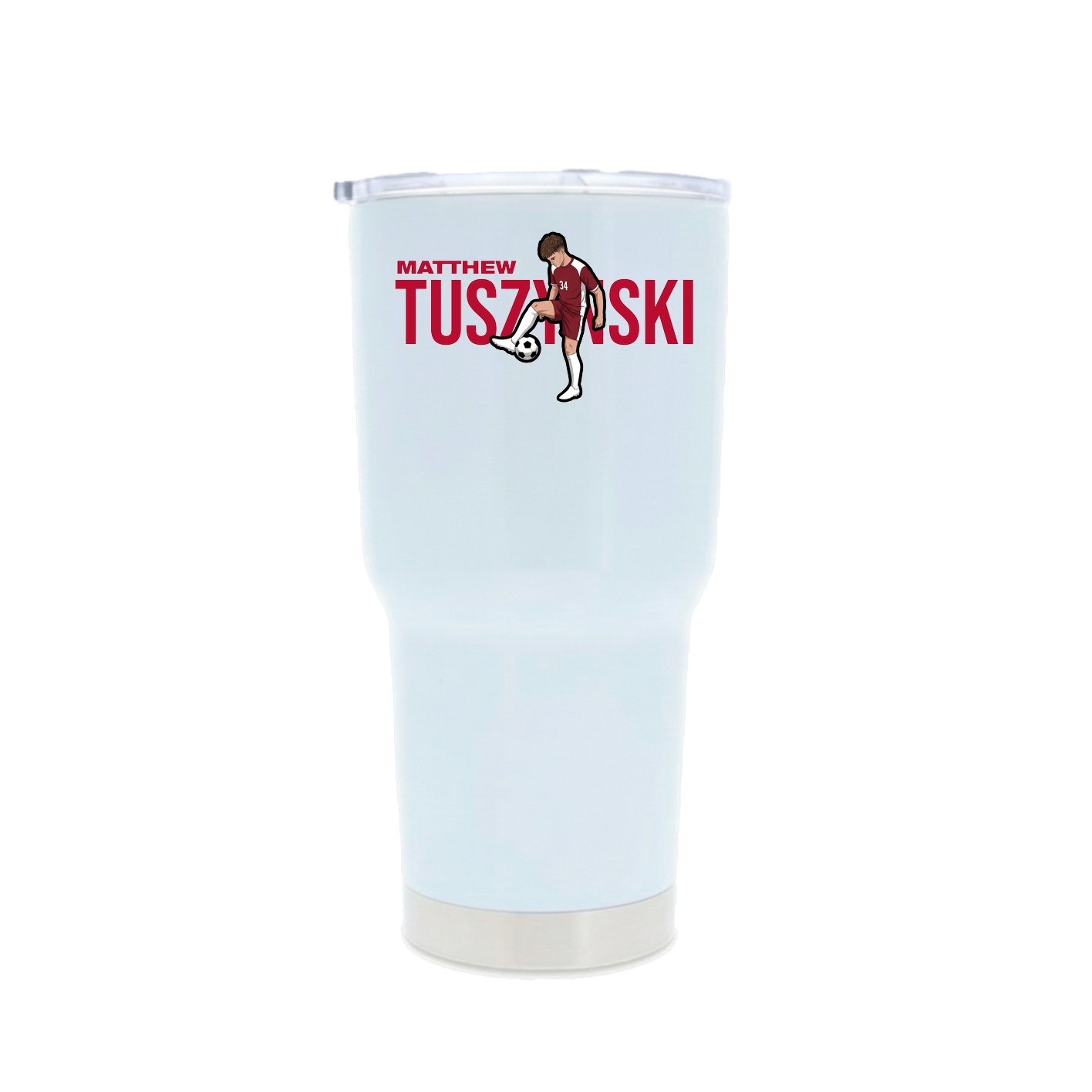 30oz Stainless Steel Tumbler — Player Name in White