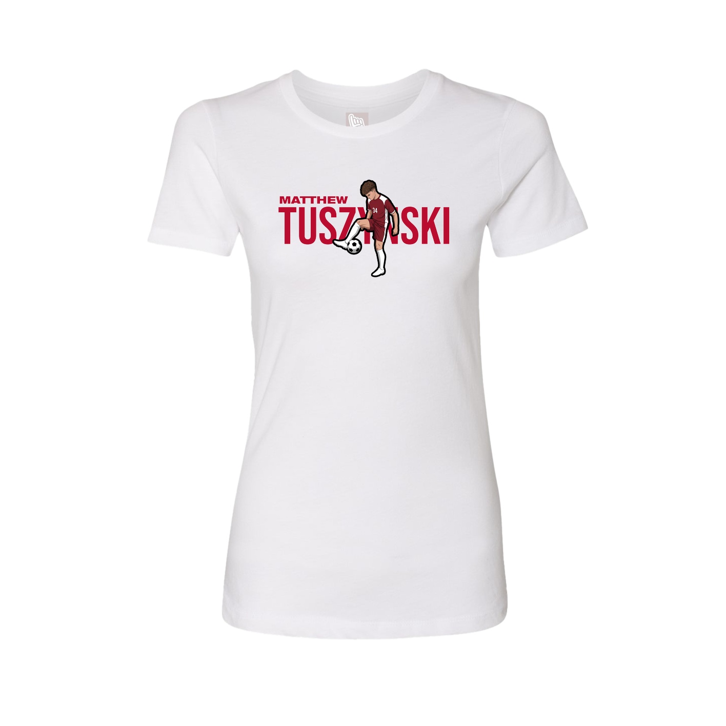 Fitted Women's Tee — Player Name in White