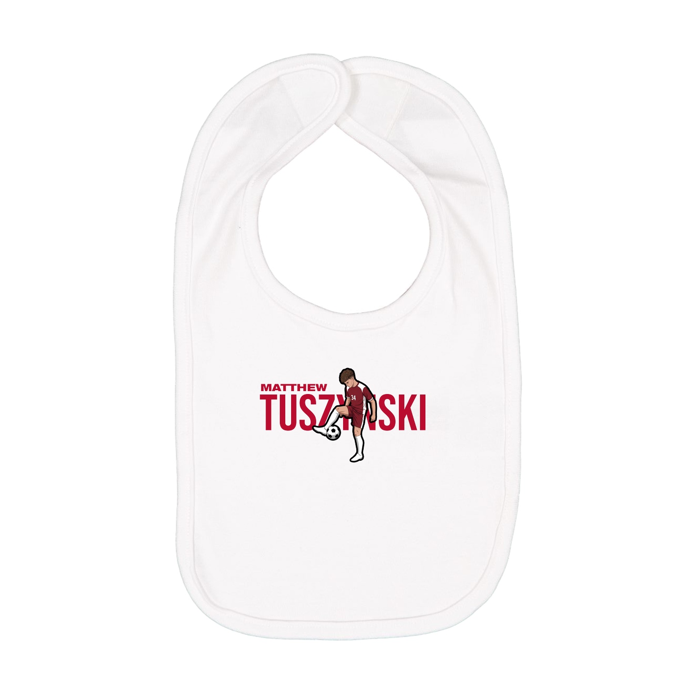 Infant Bib — Player Name in White