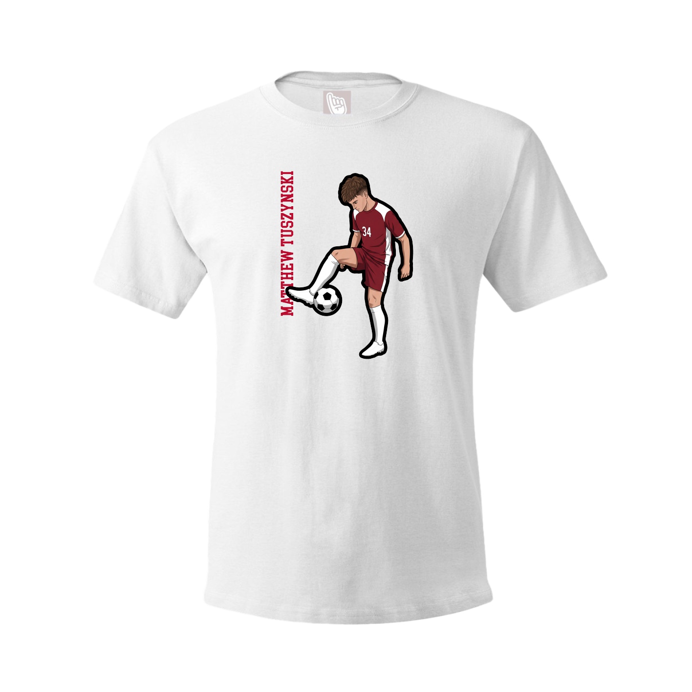 Tee — Name Vertical in White