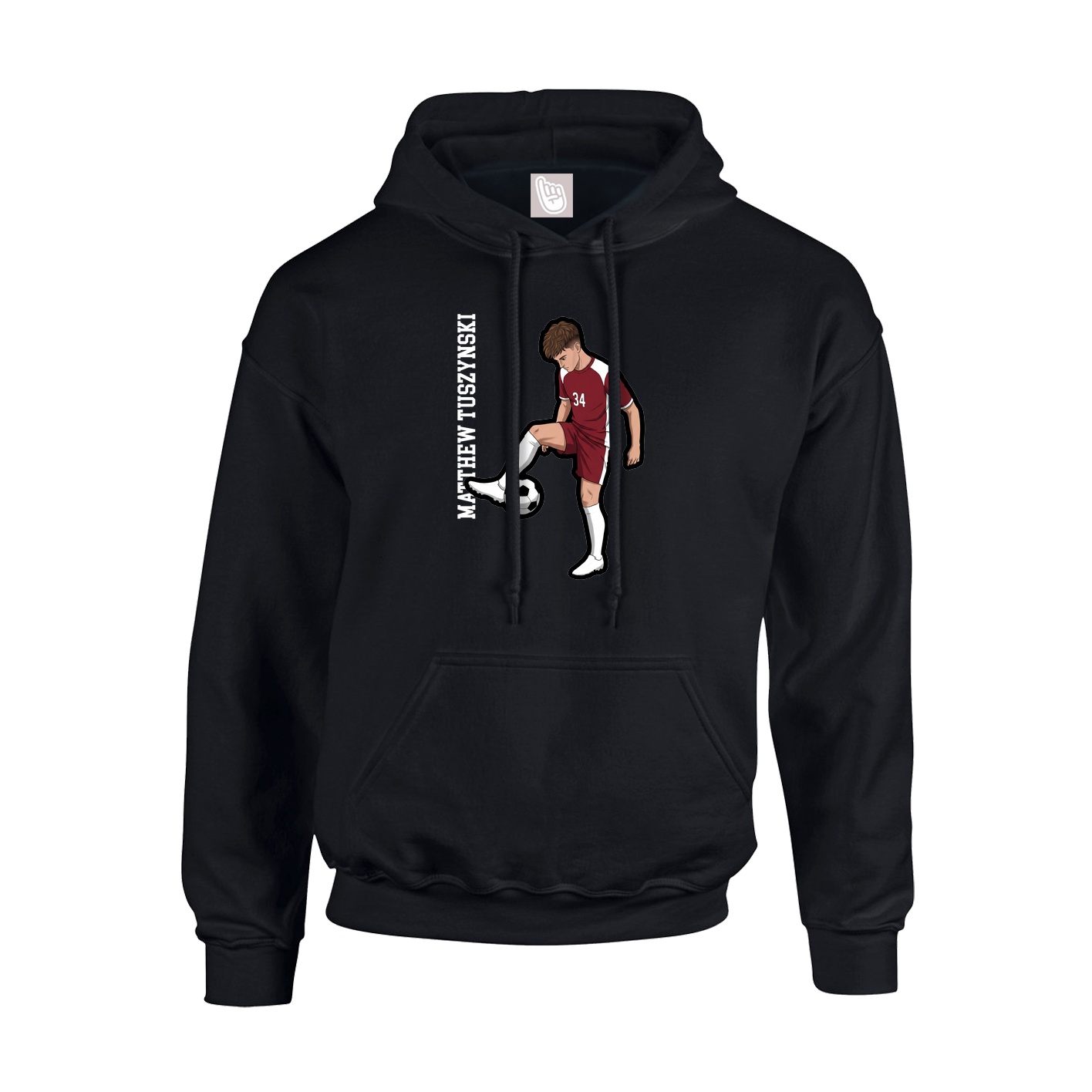 Youth Hoodie — Name Vertical in Black