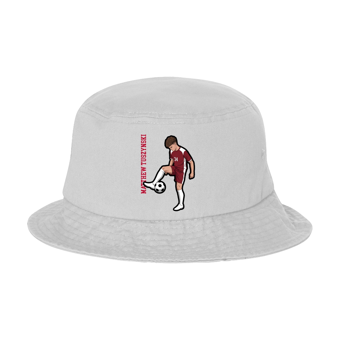 Bucket Cap — Name Vertical in White