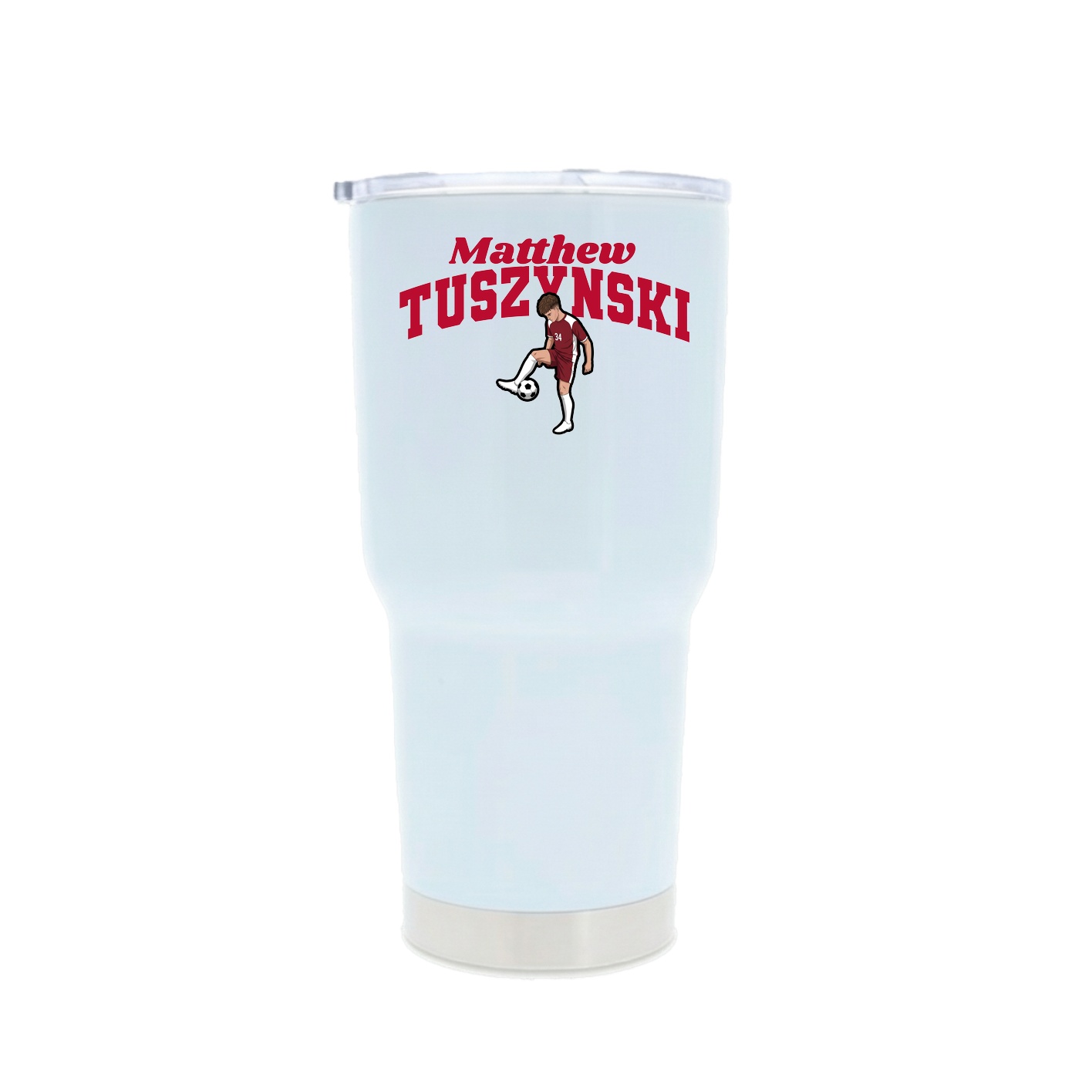 30oz Stainless Steel Tumbler — Signature Arch in White
