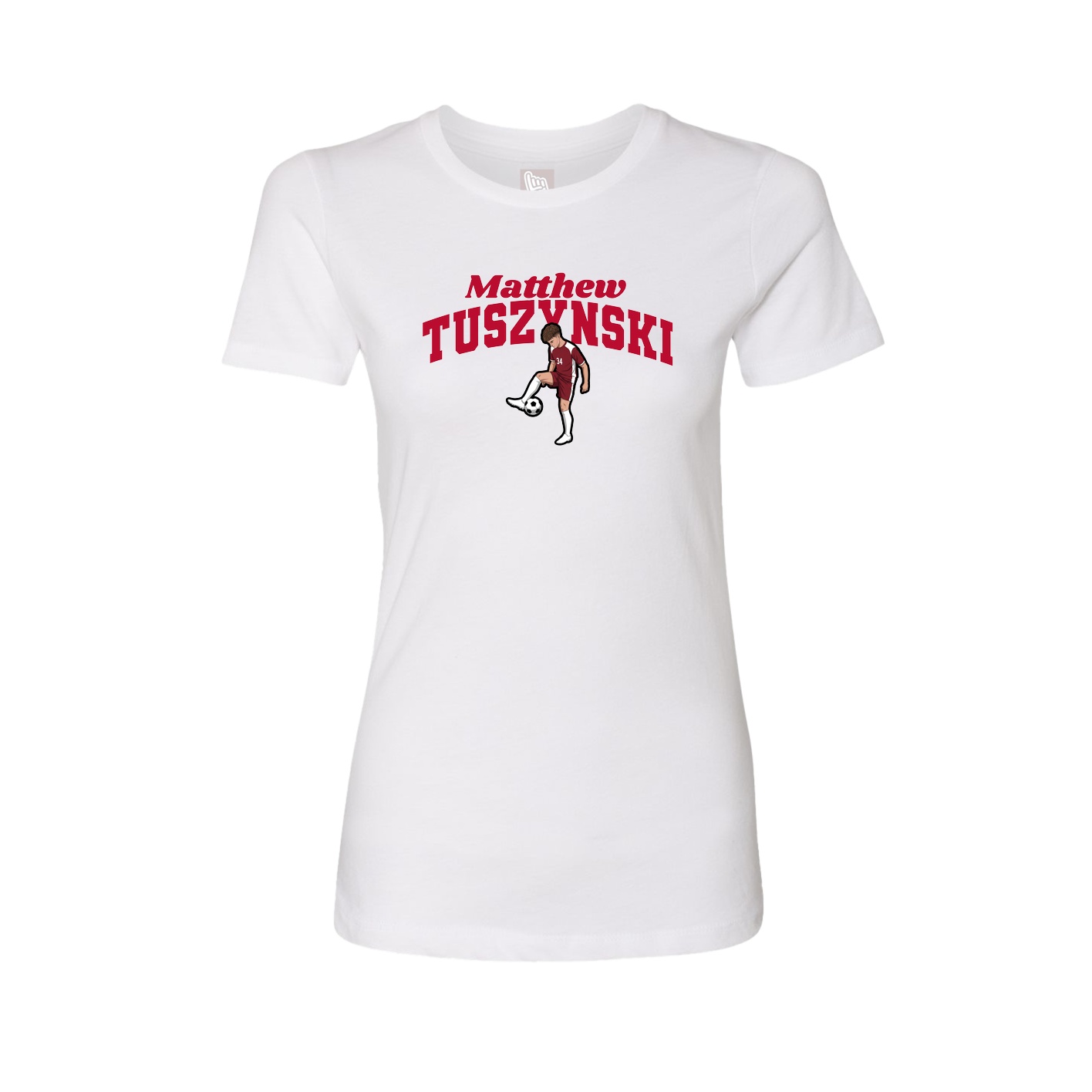 Fitted Women's Tee — Signature Arch in White