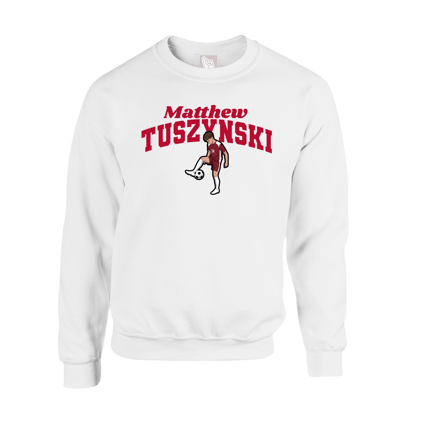 Fleece Crew — Signature Arch in White