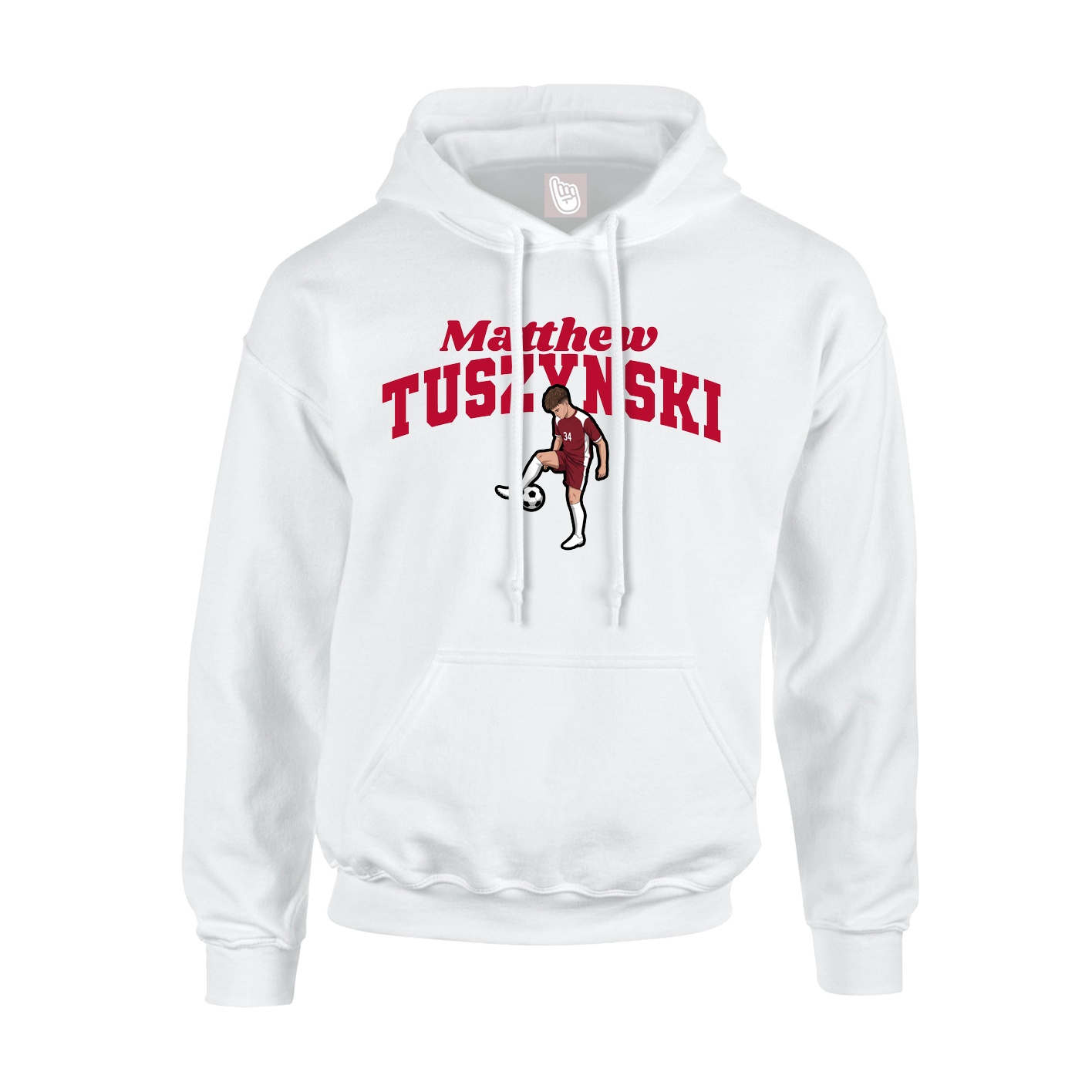 Youth Hoodie — Signature Arch in White