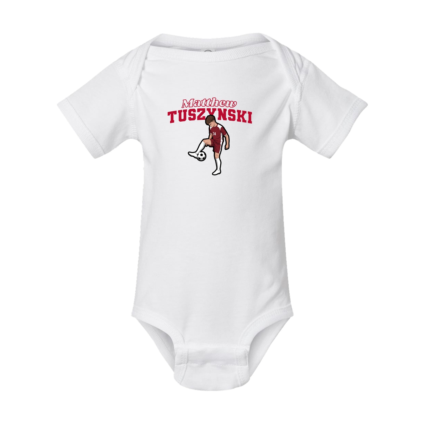 Baby Onesie — Name Arch in White