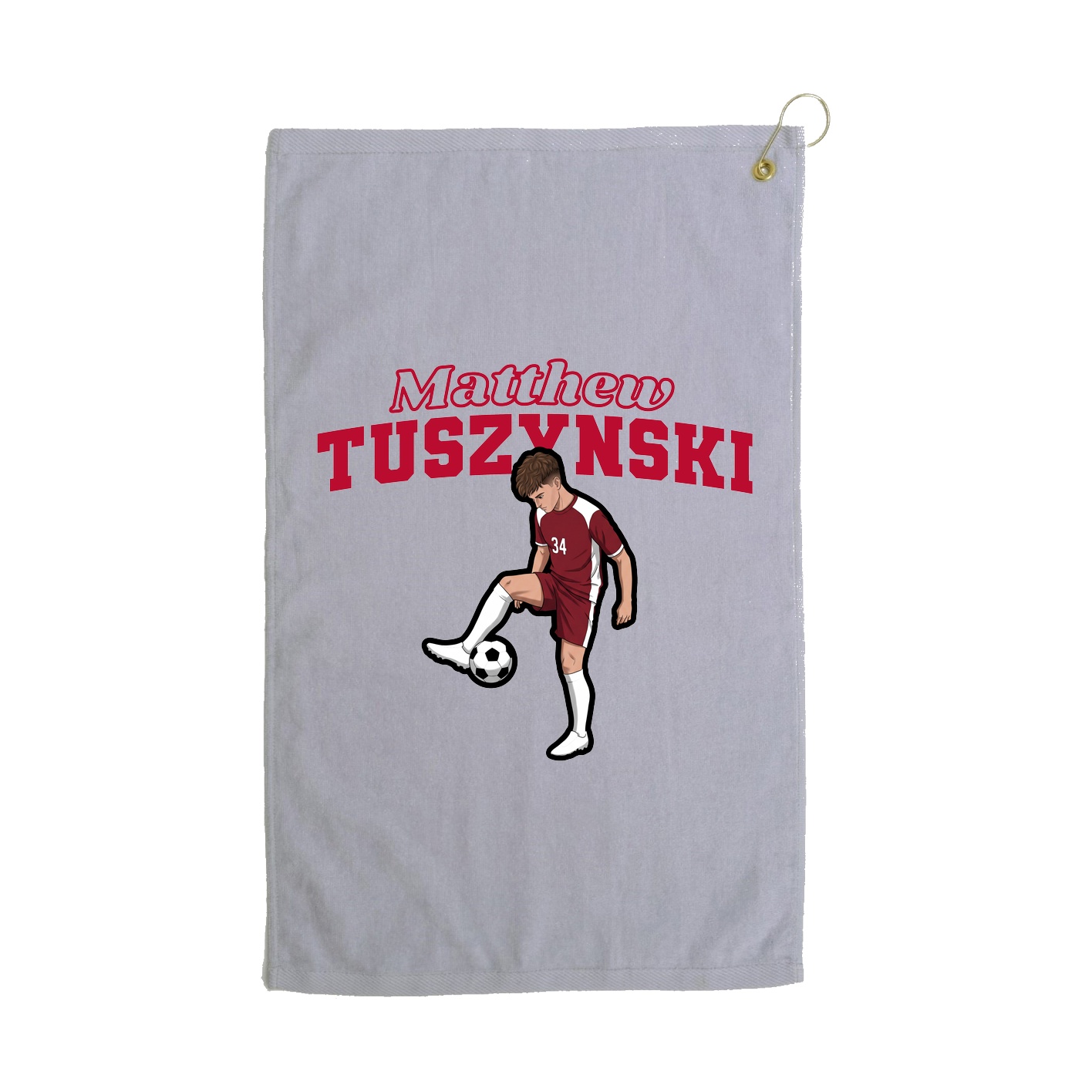 Golf Towel — Name Arch in Grey