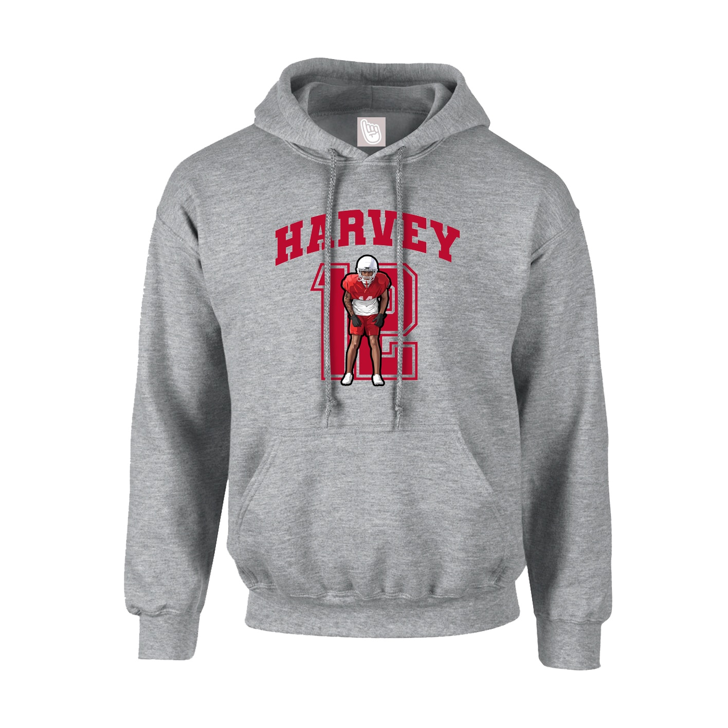 Hoodie — Number in Grey