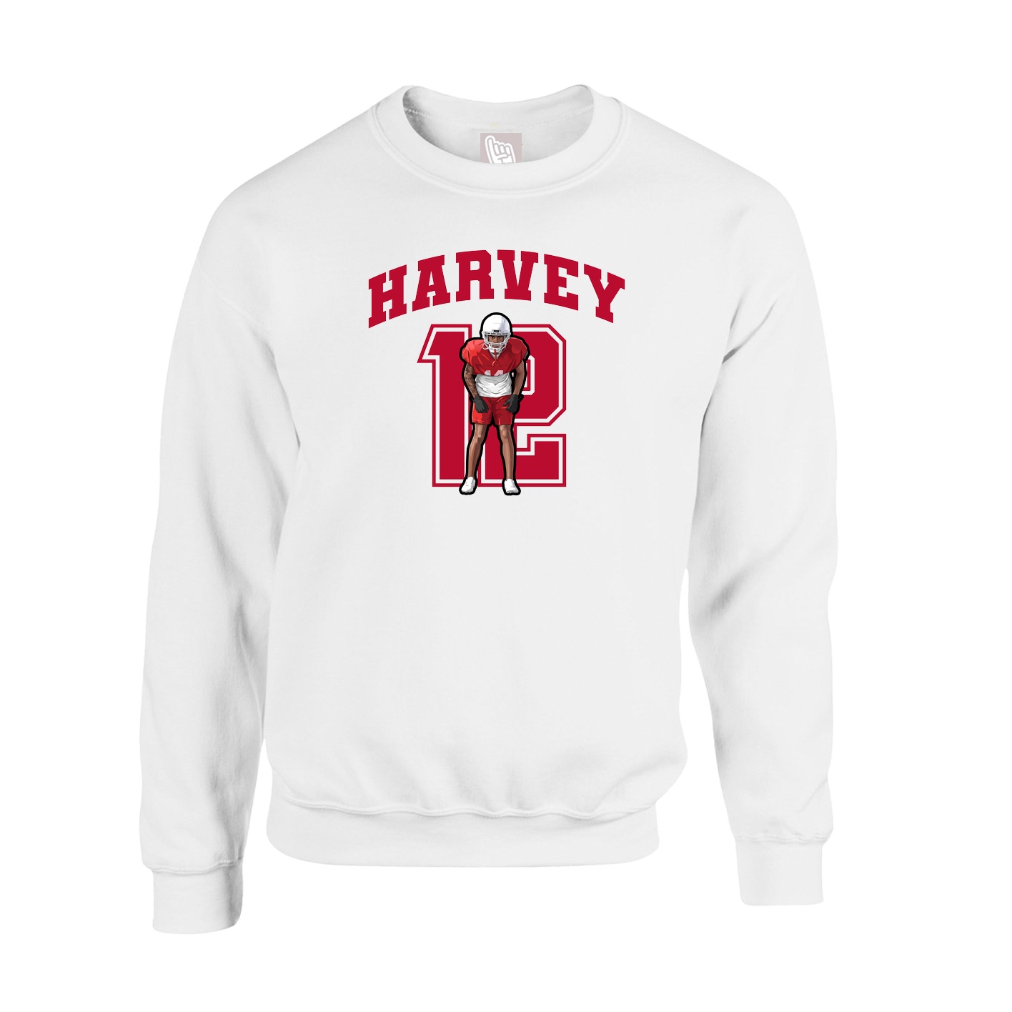 Fleece Crew — Number in White