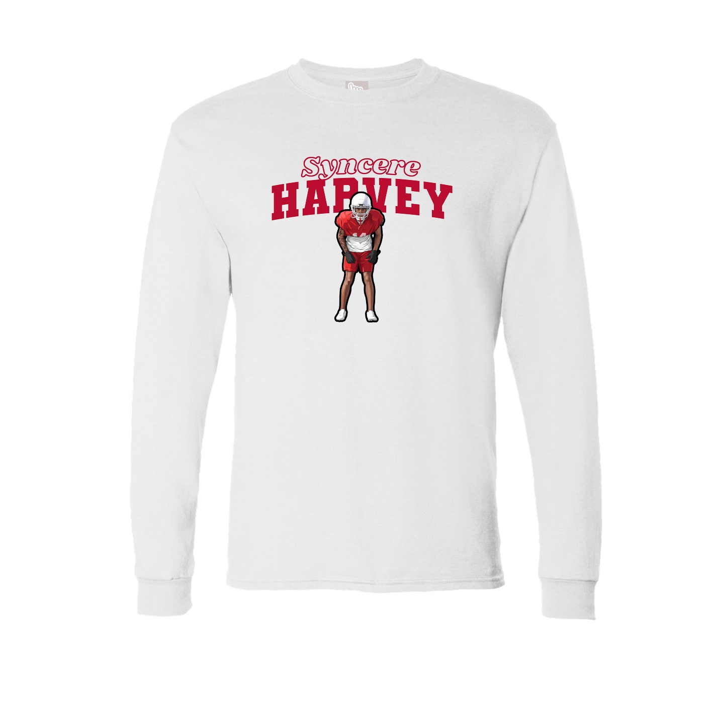 Long Sleeve Tee — Name Arch in White