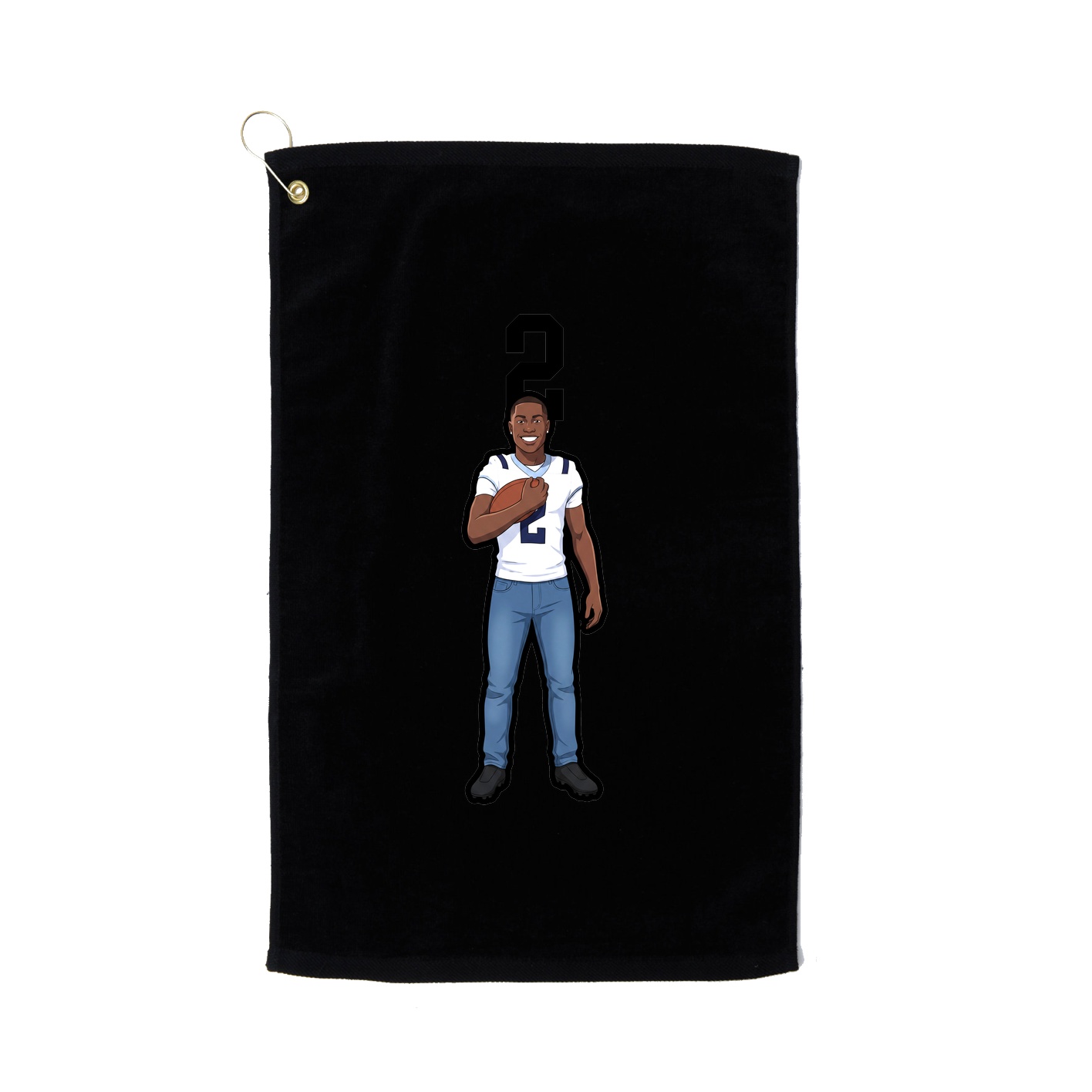 Golf Towel — Number Top in Black