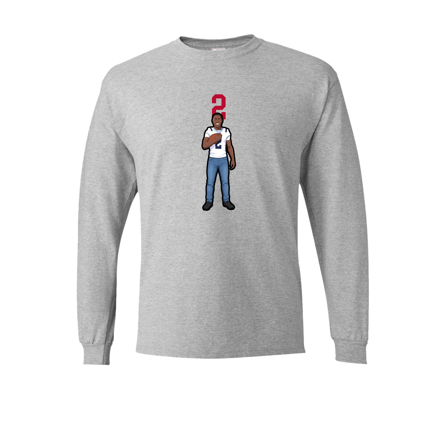 Long Sleeve Tee — Number Top in Grey