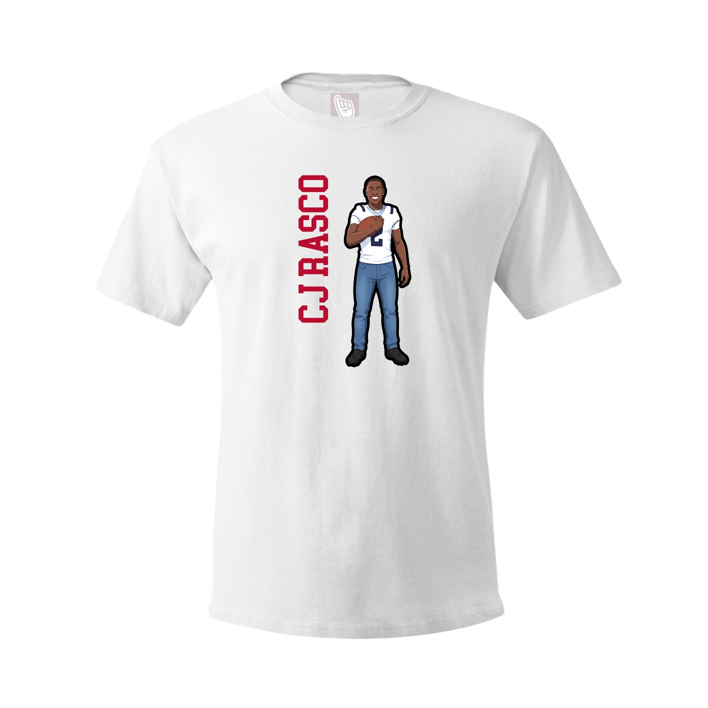 Youth Tee — Name Vertical in White