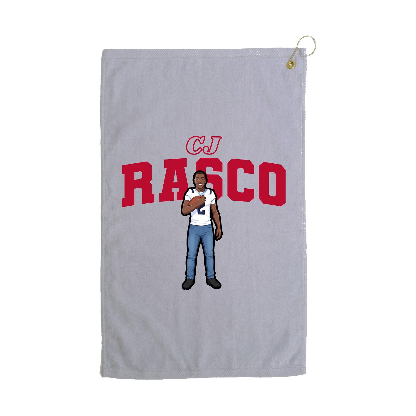 Golf Towel — Name Arch in Grey