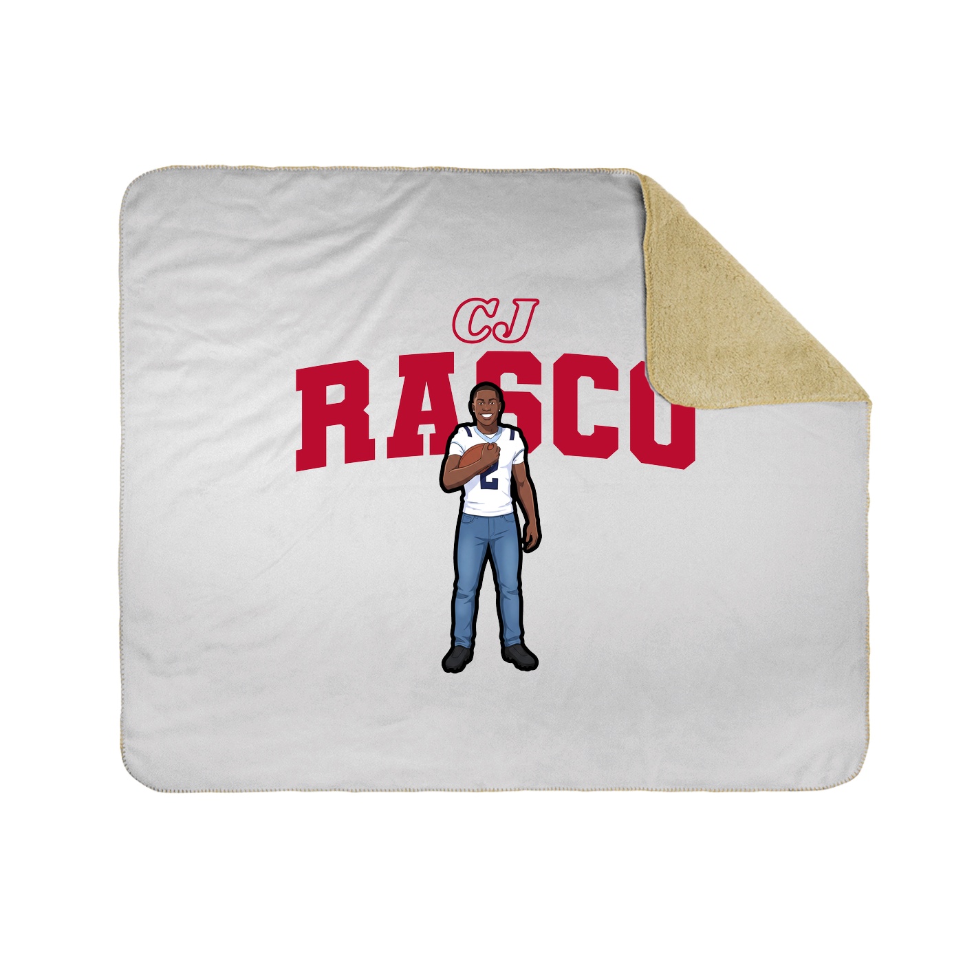 Throw Blanket — Name Arch in White