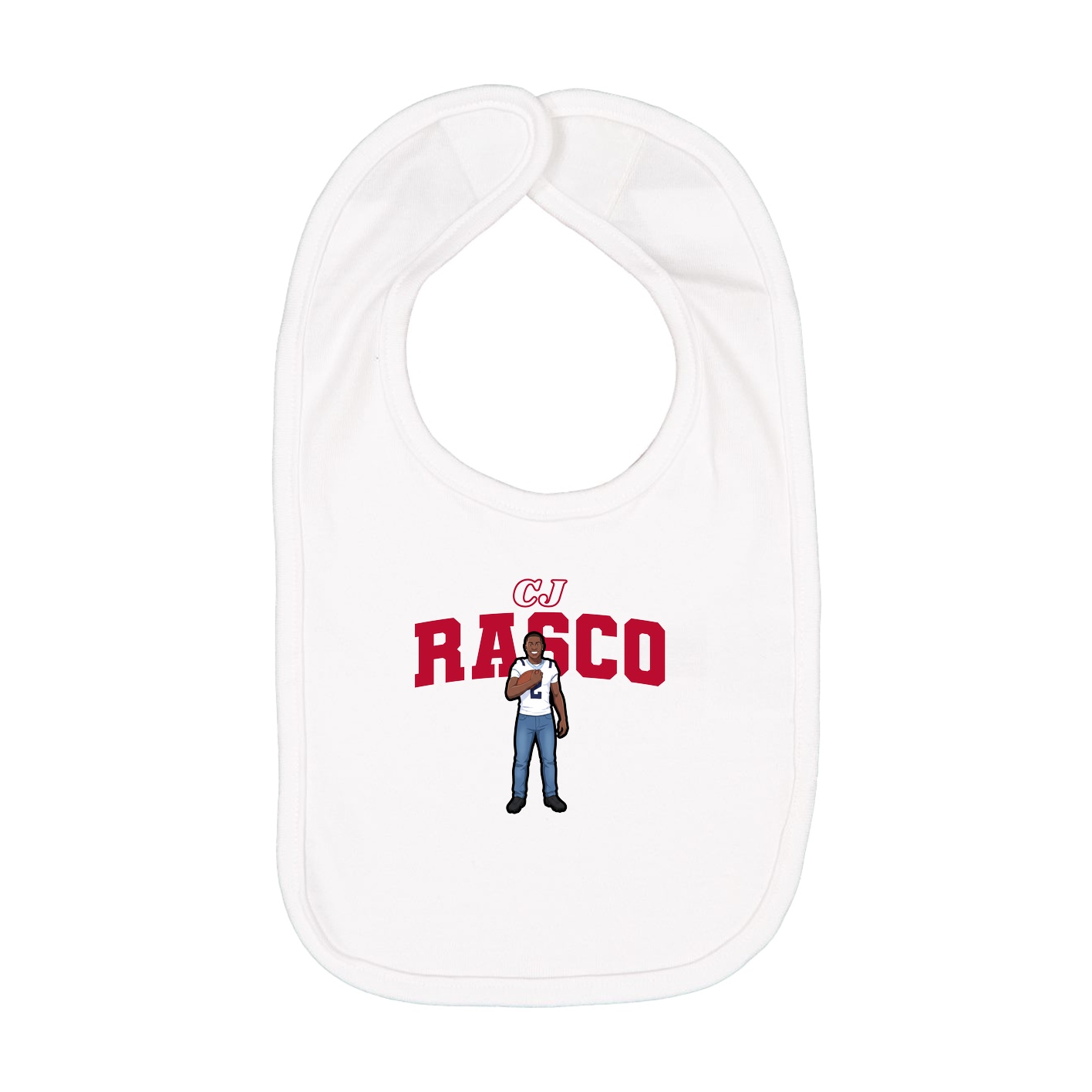 Infant Bib — Name Arch in White