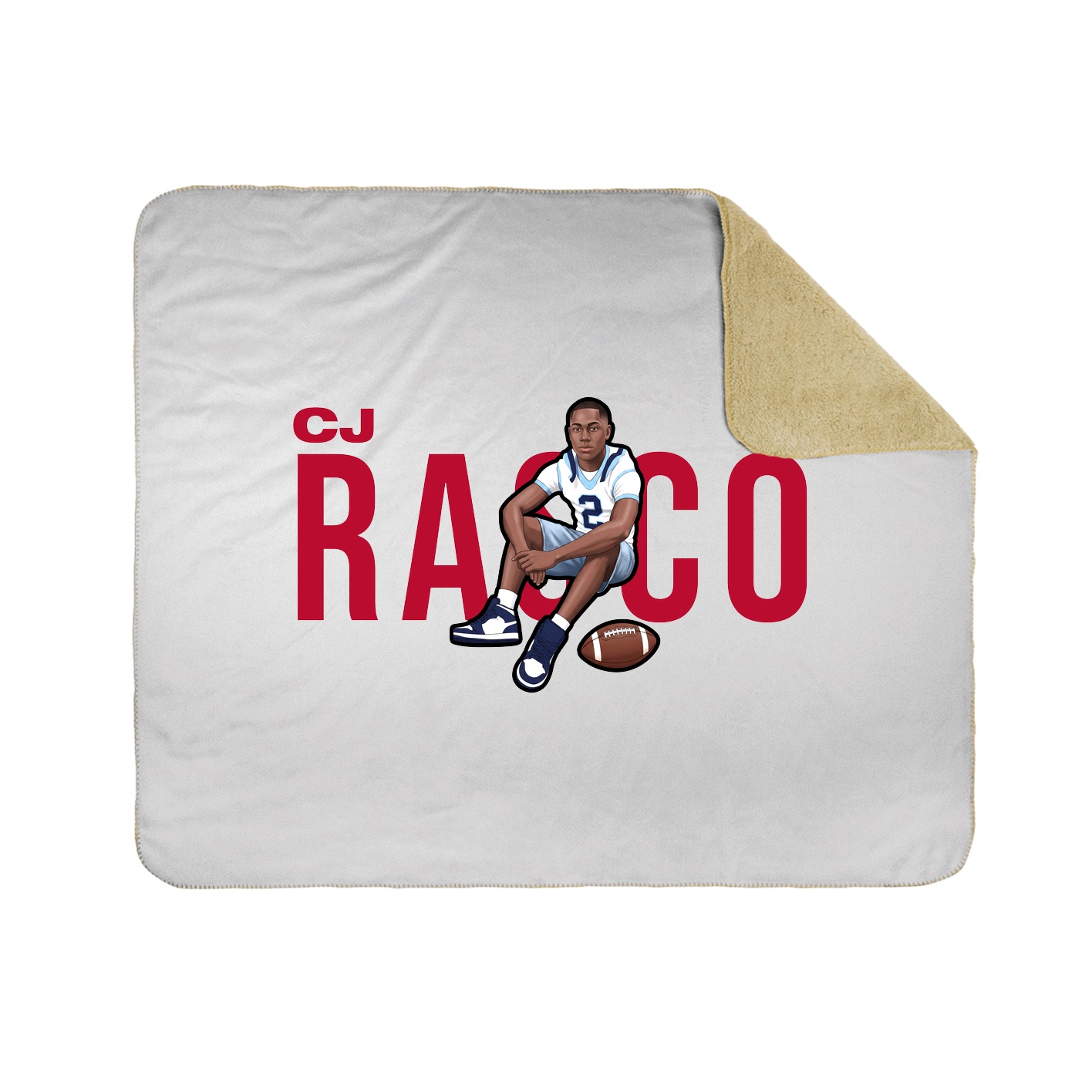 Throw Blanket — Player Name in White
