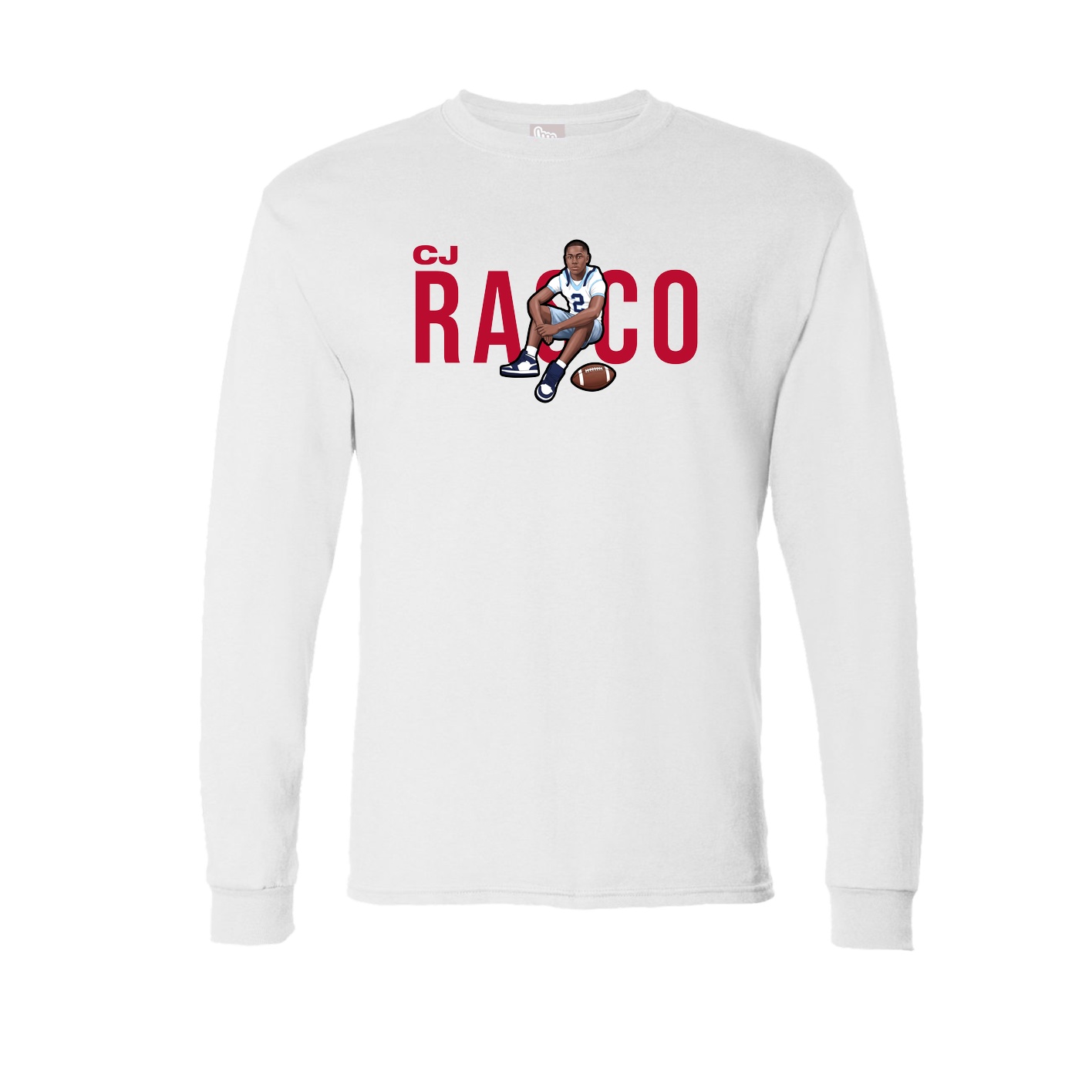 Long Sleeve Tee — Player Name in White