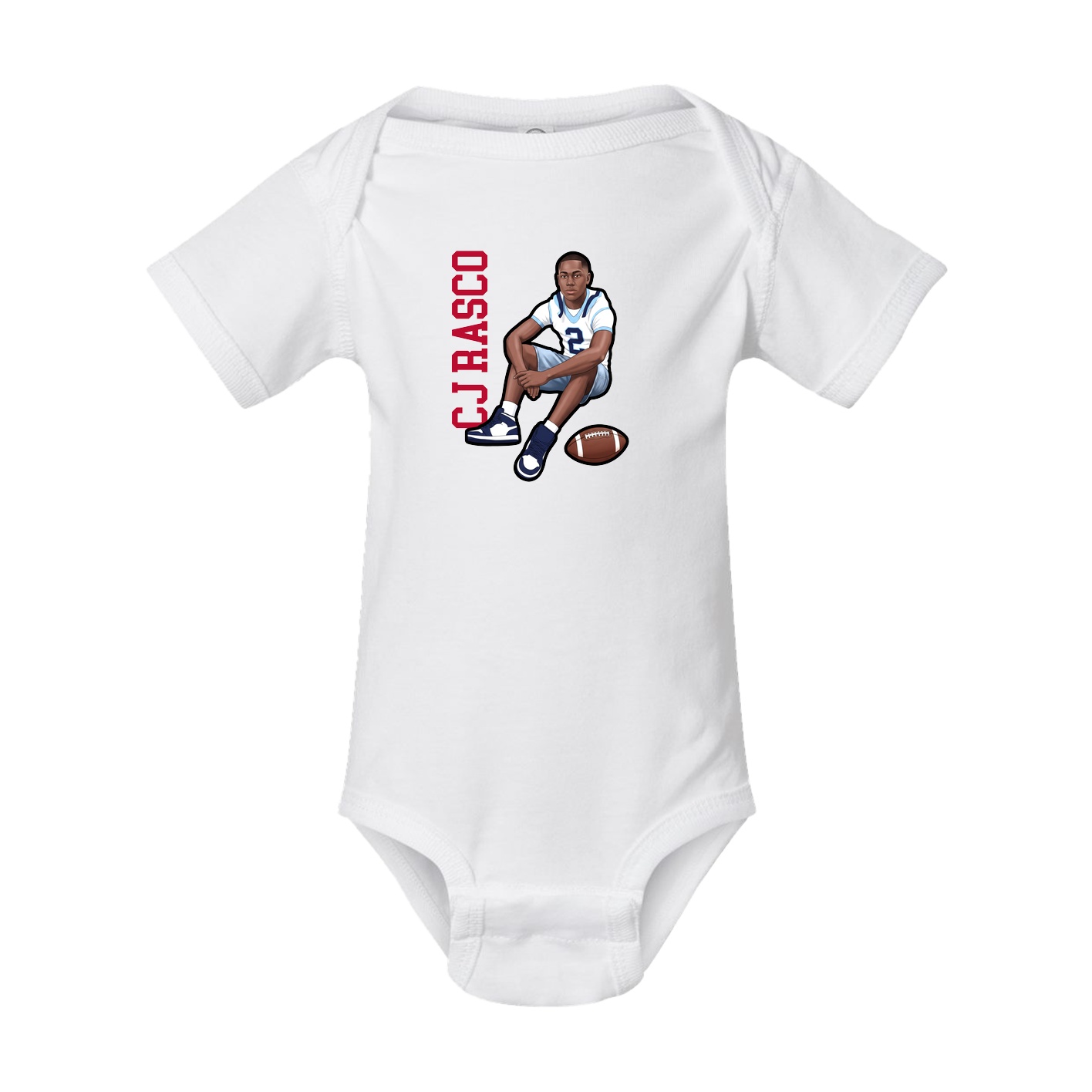 Baby Onesie — Name Vertical in White