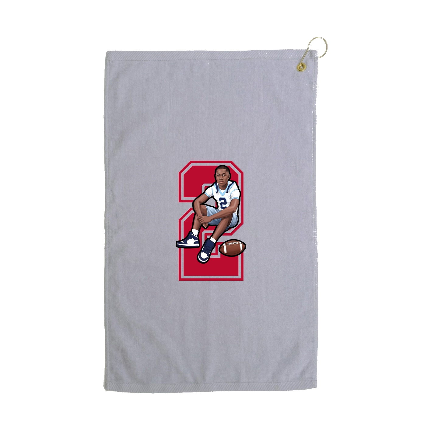 Golf Towel — Number in Grey