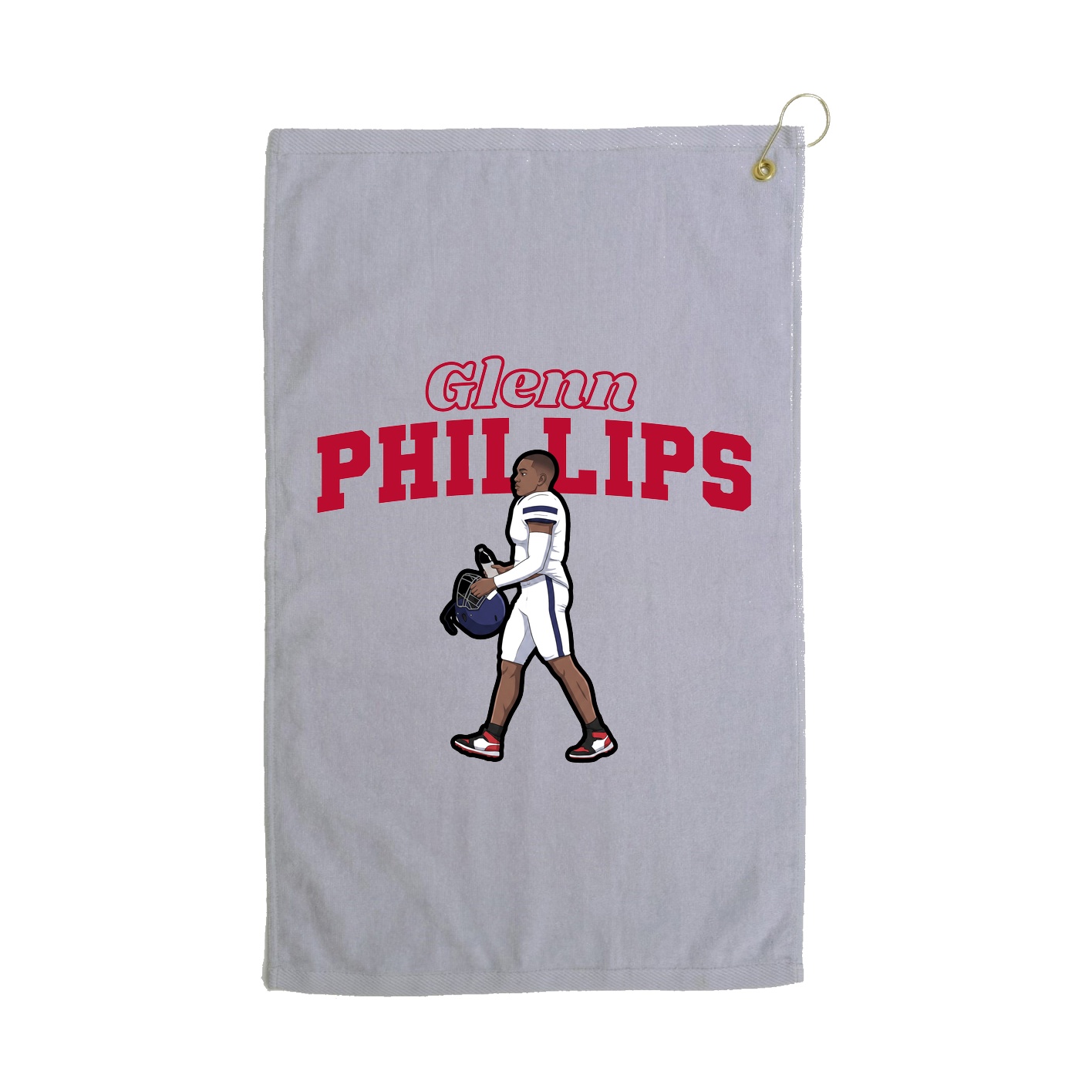 Golf Towel — Name Arch in Grey