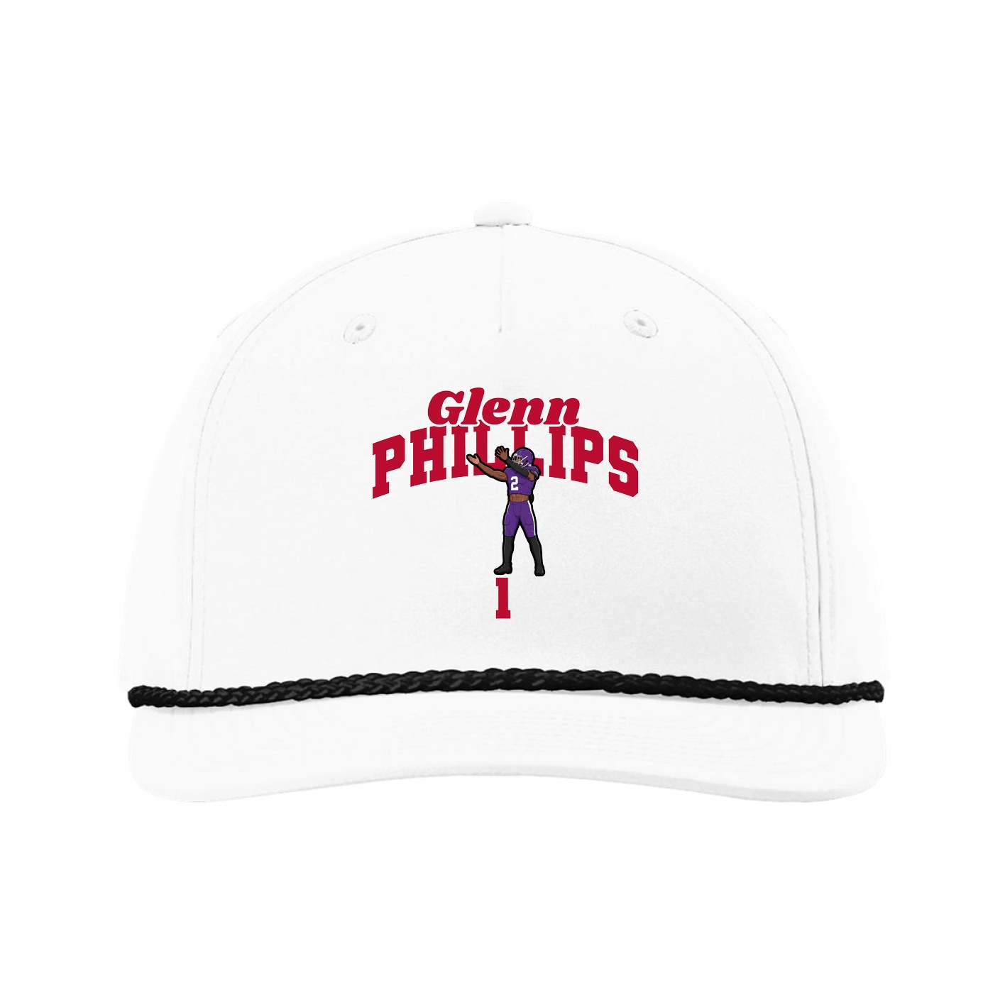 Five-Panel Classic Rope Cap — Signature Arch in White