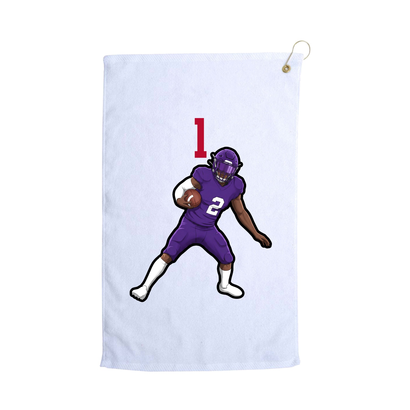 Golf Towel — Number Top in White