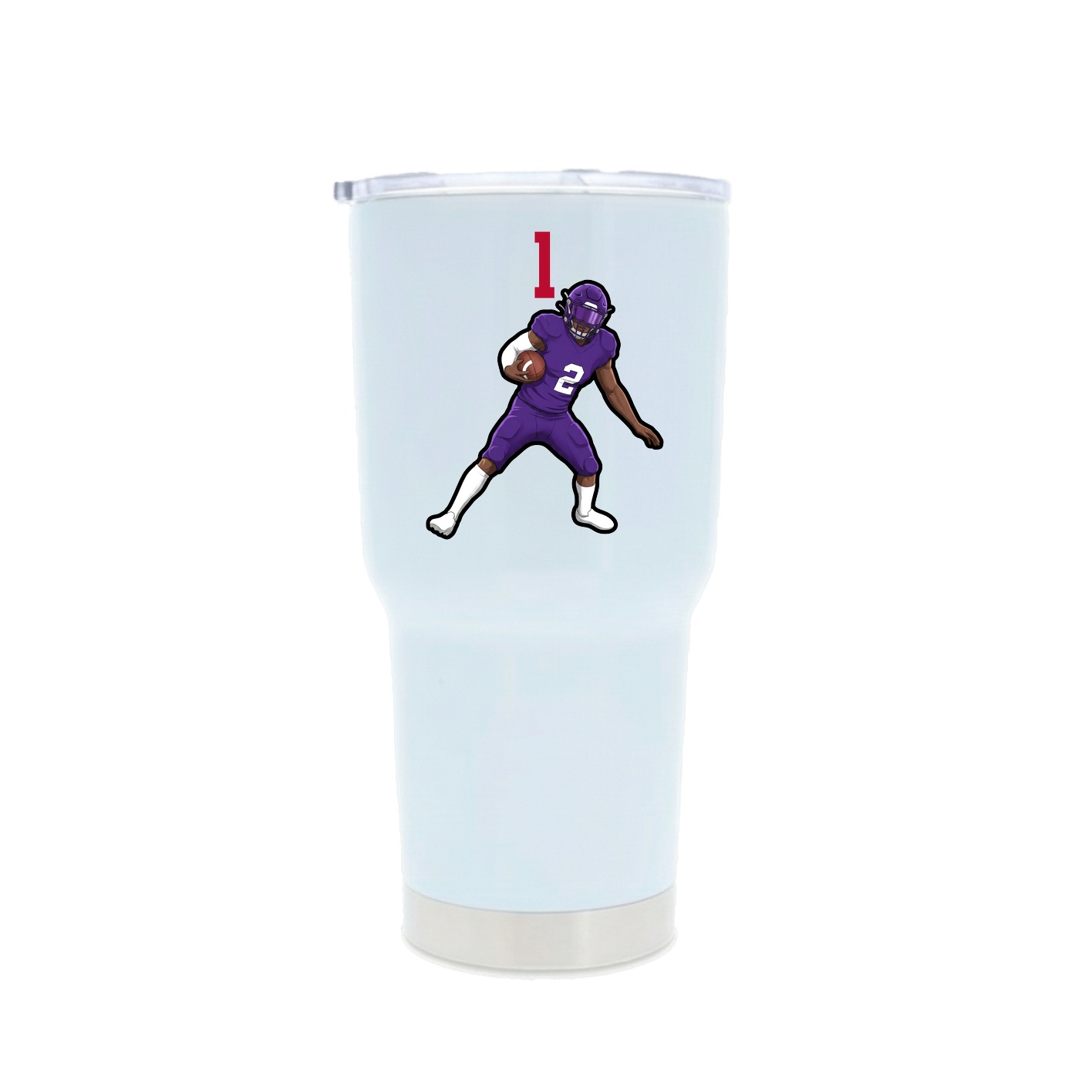 30oz Stainless Steel Tumbler — Number Top in White