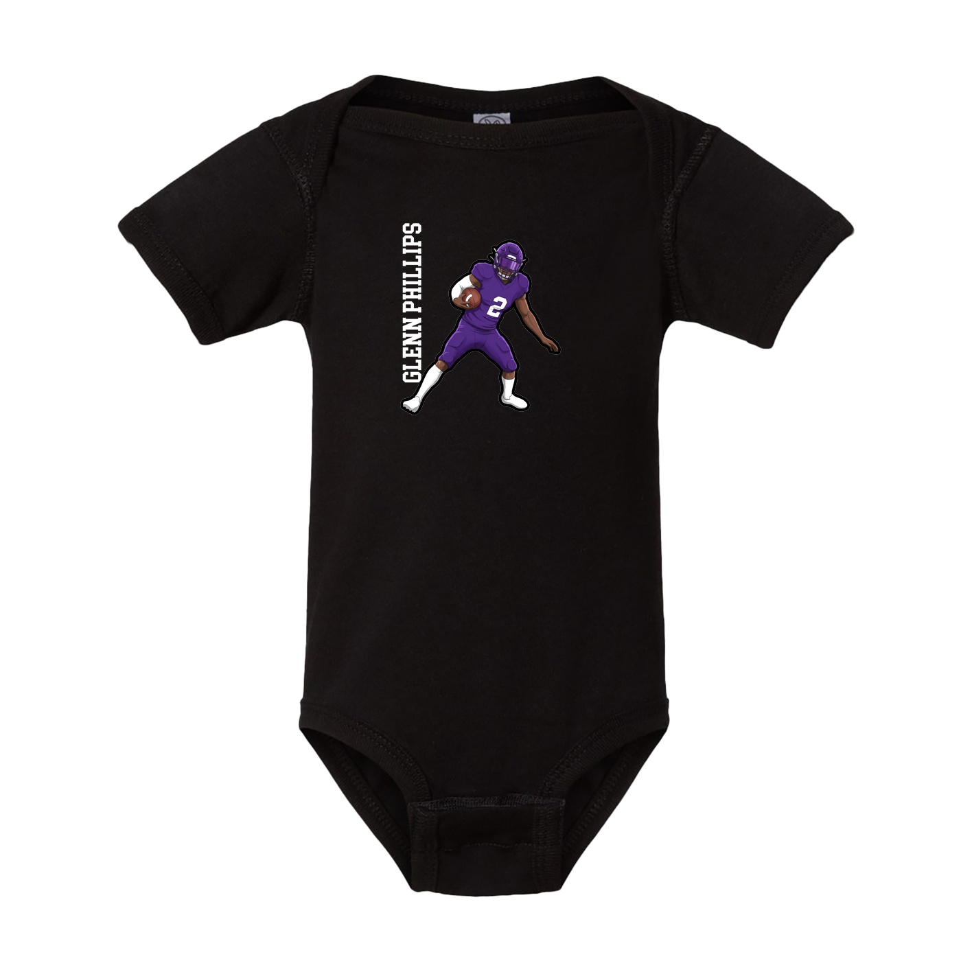 Baby Onesie — Name Vertical in Black