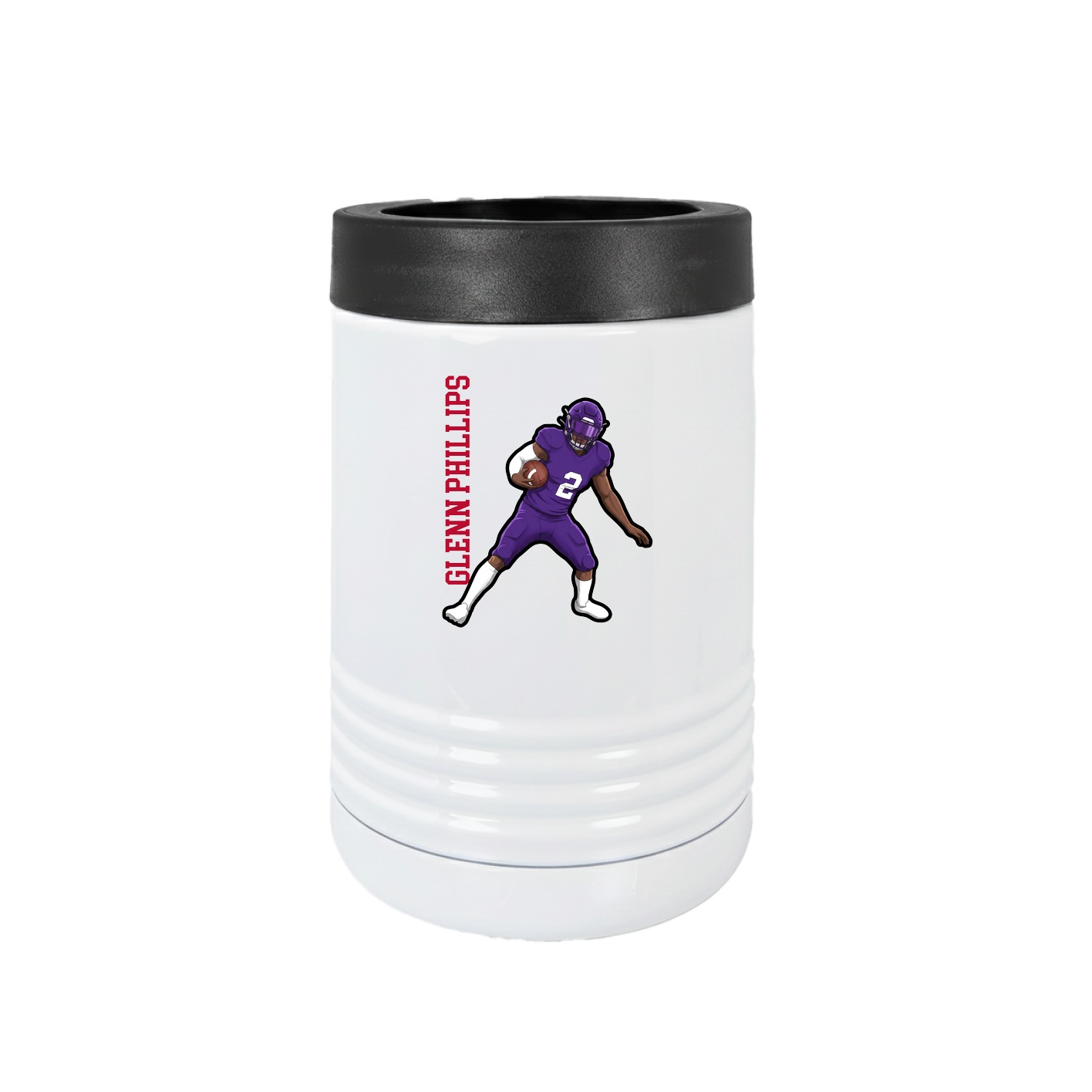 Beverage Holder — Name Vertical in White